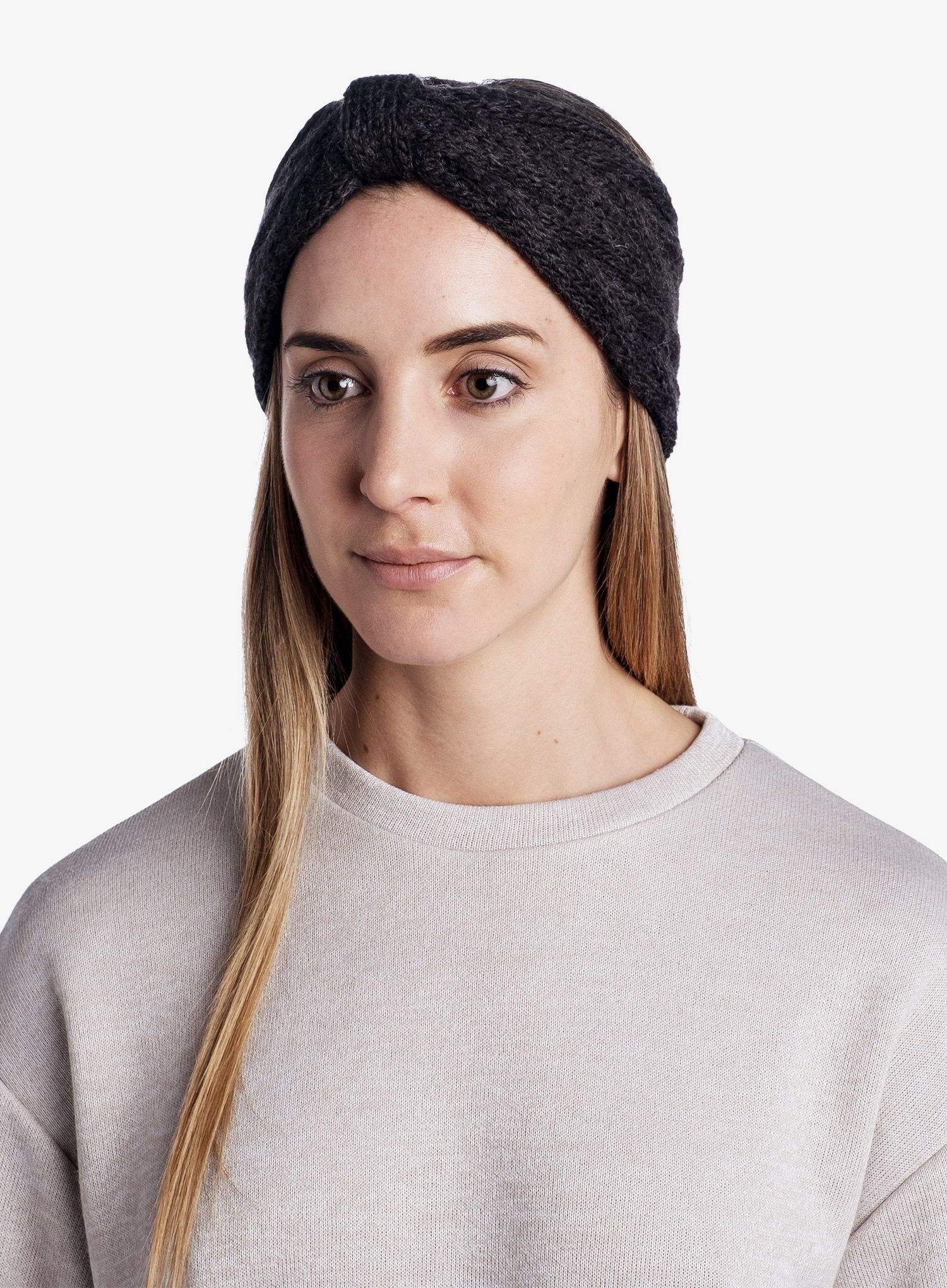 Ženska traka za glavu Buff Knitted&Fleece Headband Caryn - graphite