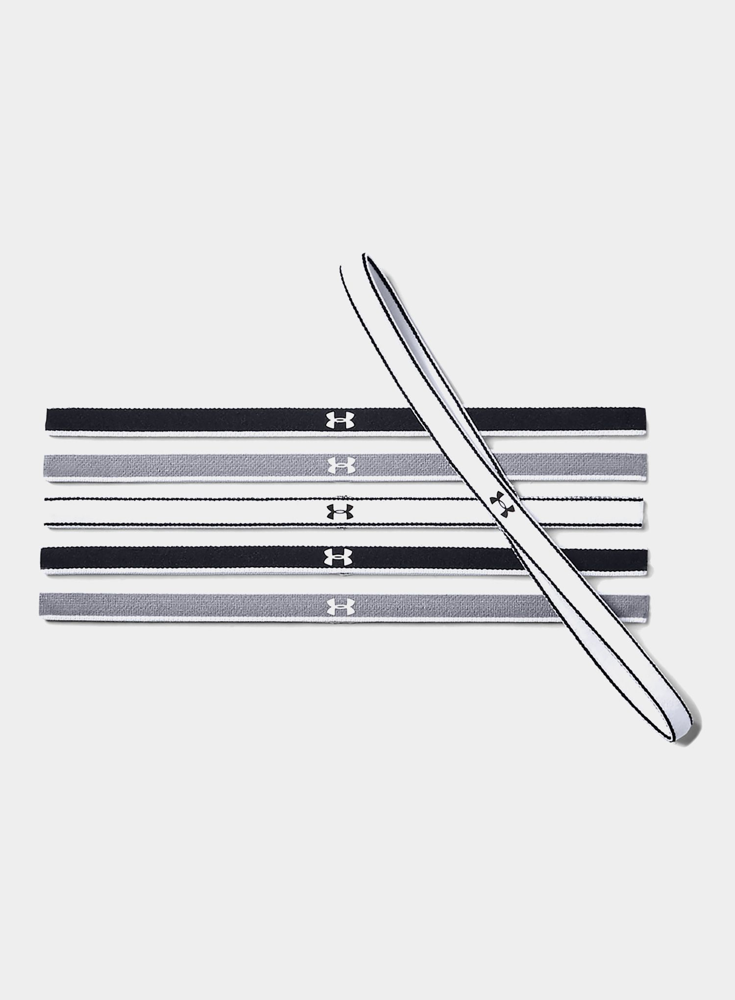 Ženska traka za glavu Under Armour Mini Headband (6pk) - black/steel/white