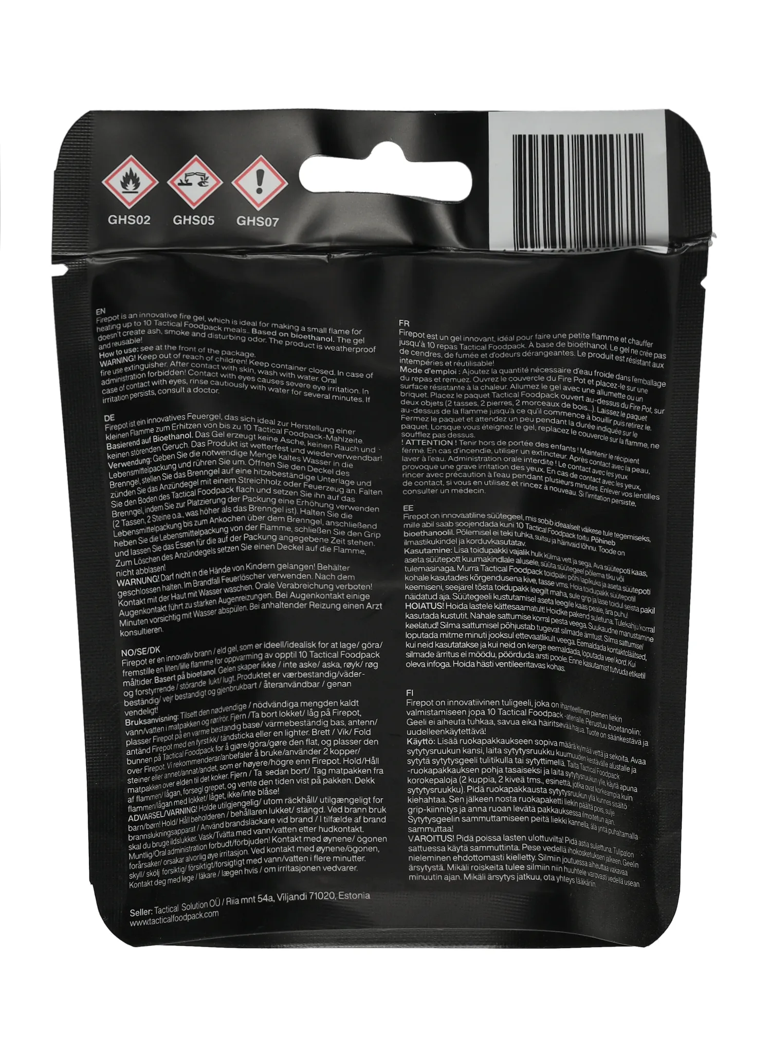 Kruto gorivo Tactical FoodPack Tactical Fire Pot