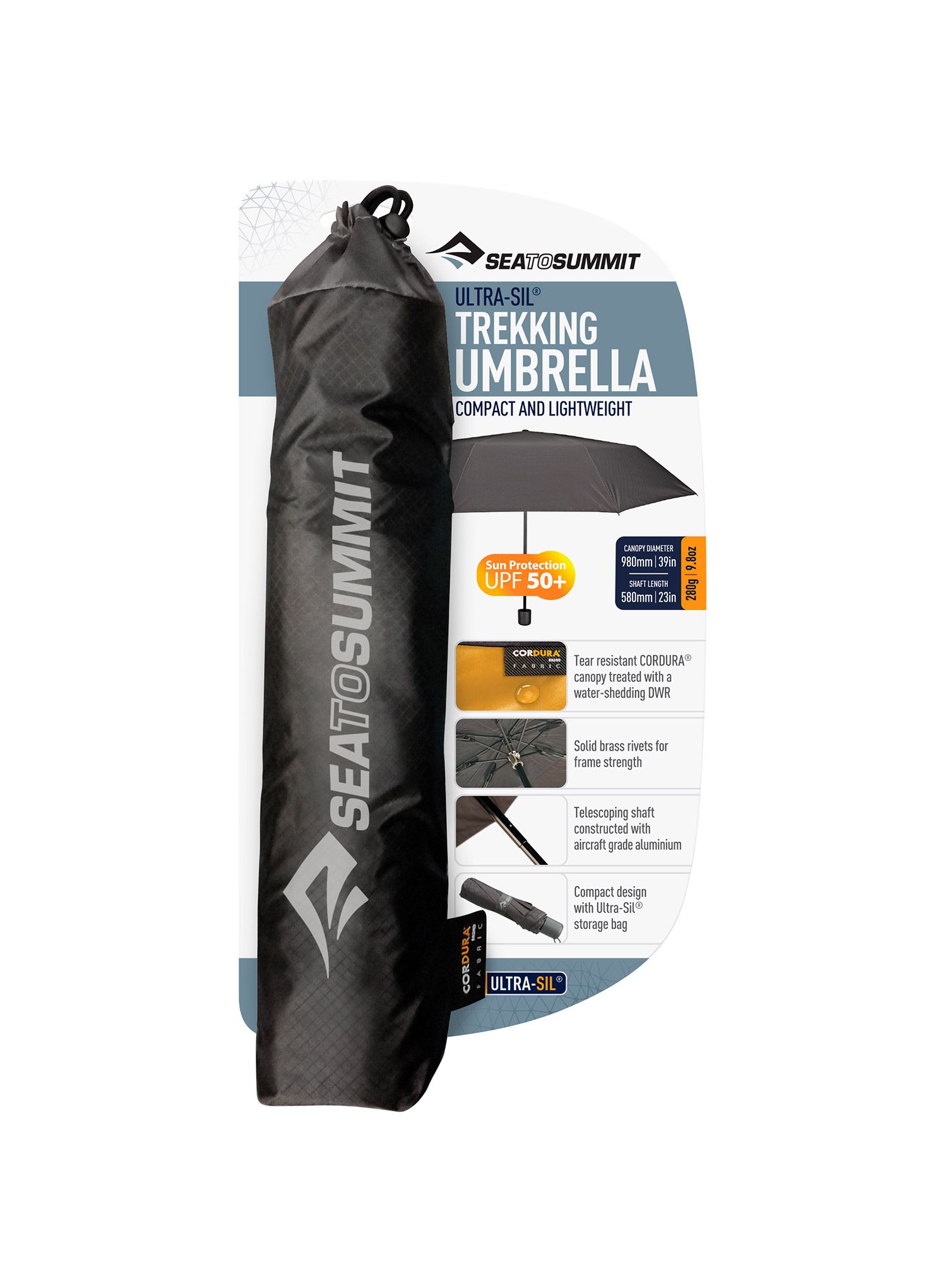 Kišobran Sea To Summit Ultra-Sil Trekking Umbrella - black
