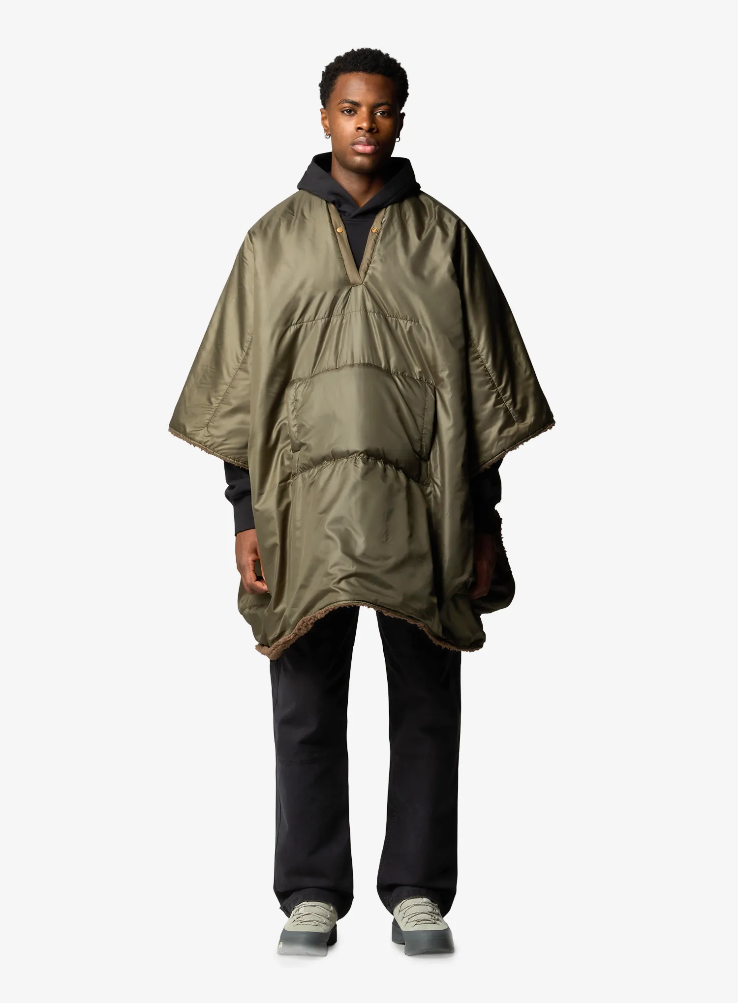 Planinarski ogrtač The North Face Wawona Fuzzy Blanket - taupe green/smokey