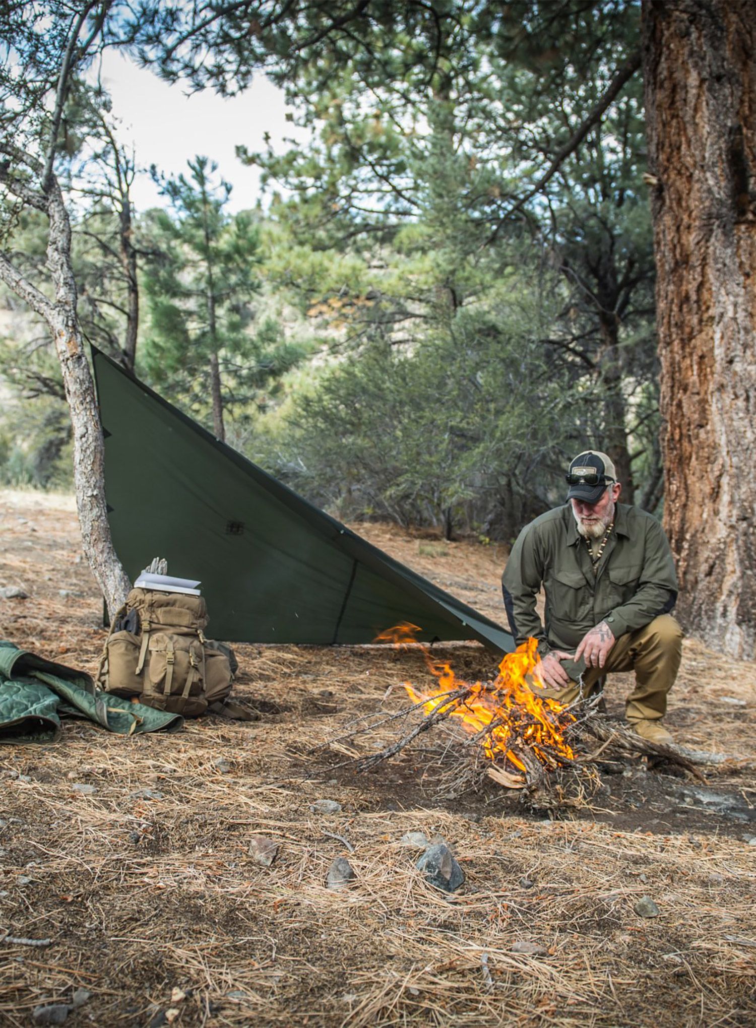 Cerada za kampiranje Helikon-Tex Supertarp Small - olive green