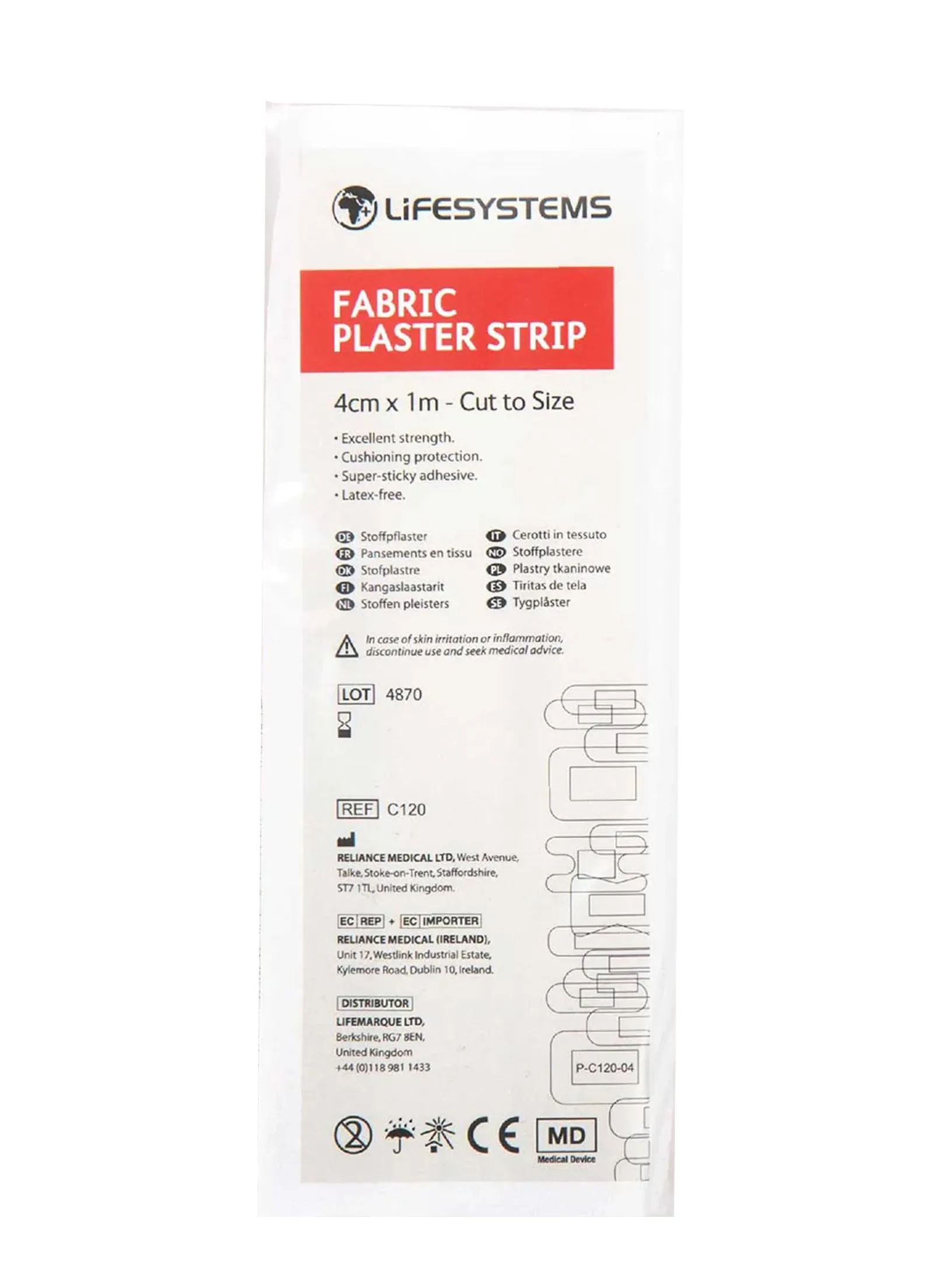 Flasteri za žuljeve Lifesystems Fabric Strip 4m x 1m x 3m - nude