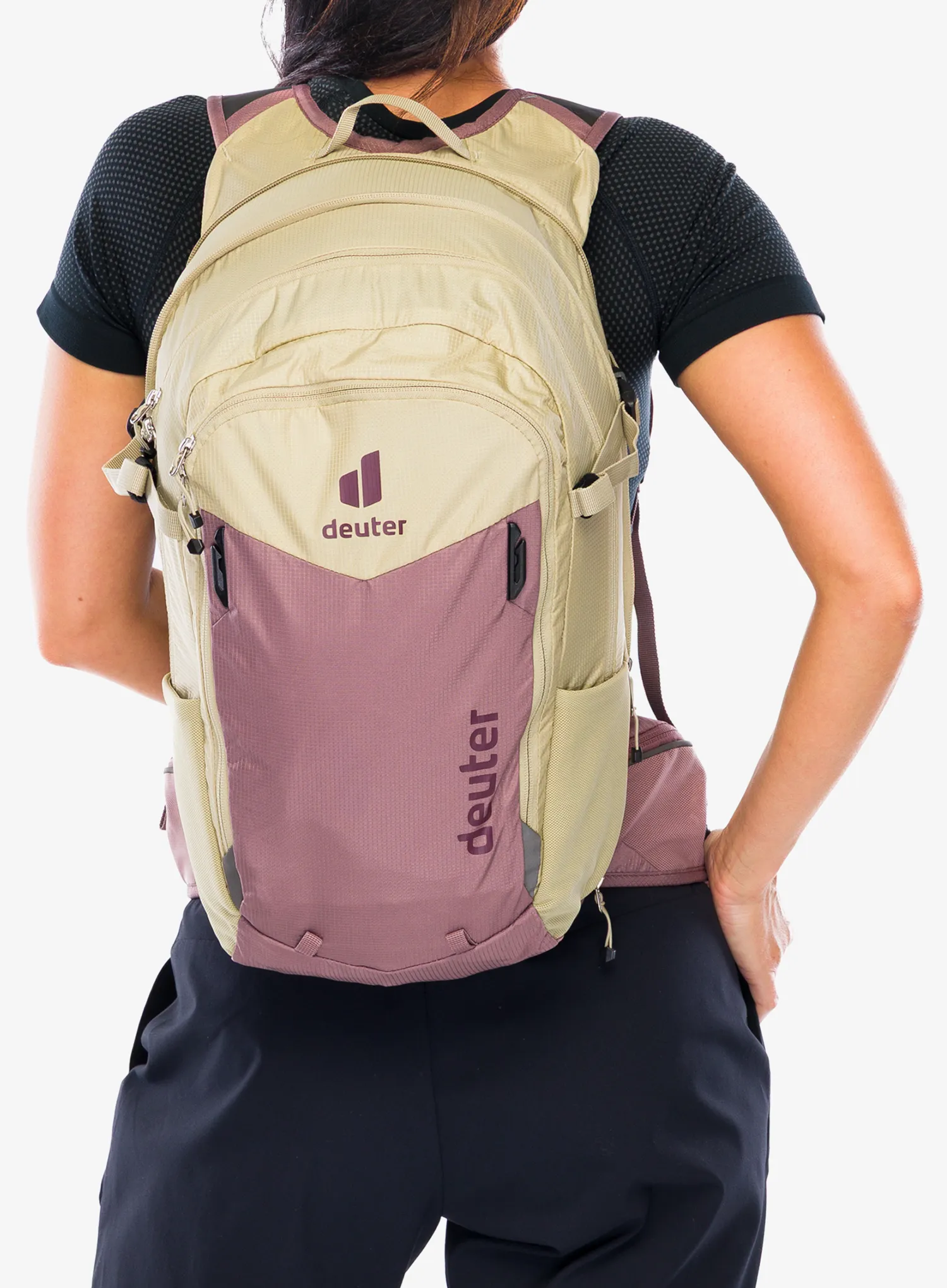 Ženski biciklistički ruksak Deuter Compact 12+3 SL - ashrose/desert
