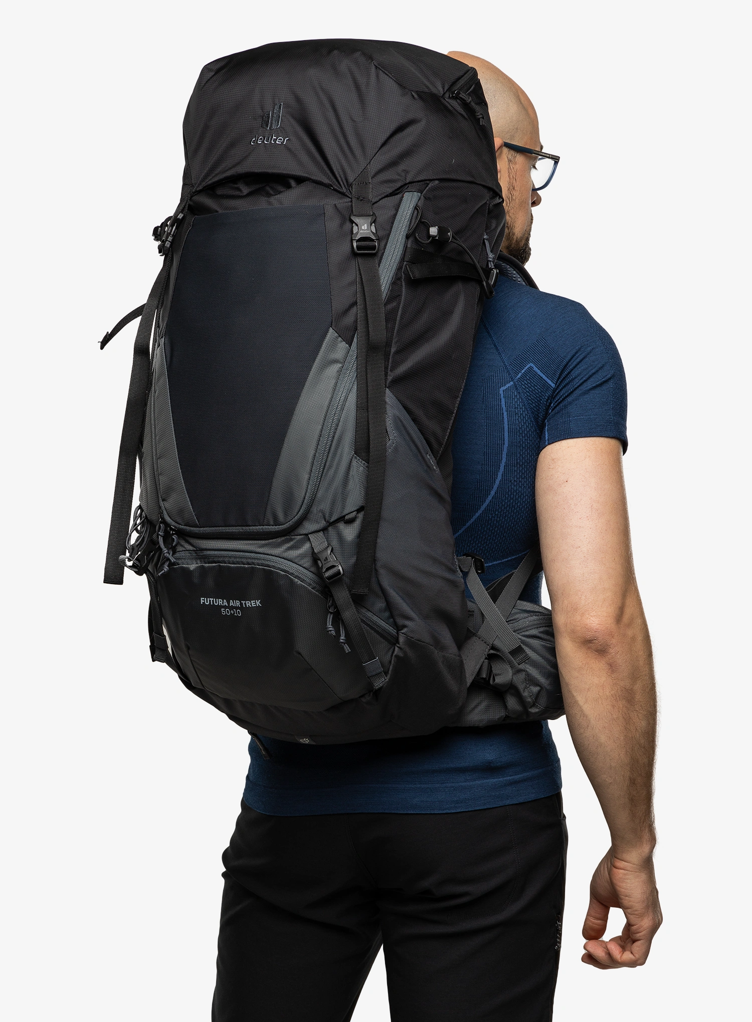 Trekking ruksak Deuter Futura Air Trek 50 + 10 - black/graph