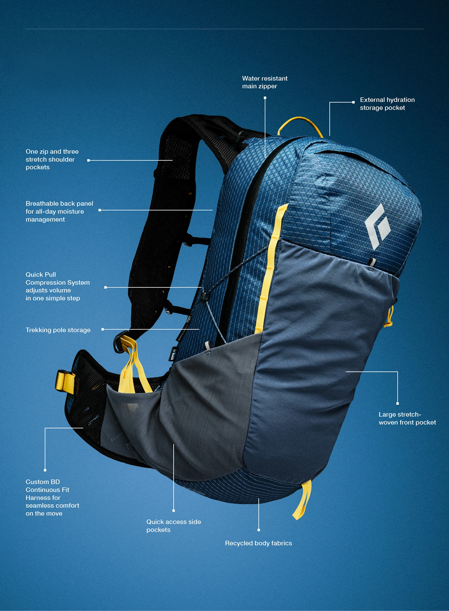 Ženski planinarski ruksak Black Diamond Pursuit 25 Backpack - black/black