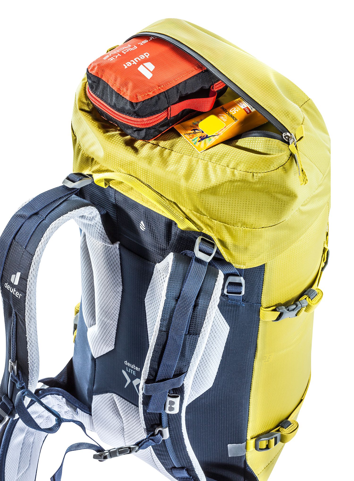 Ženski planinarski ruksak Deuter Guide Lite 28+ SL - greencurry/navy