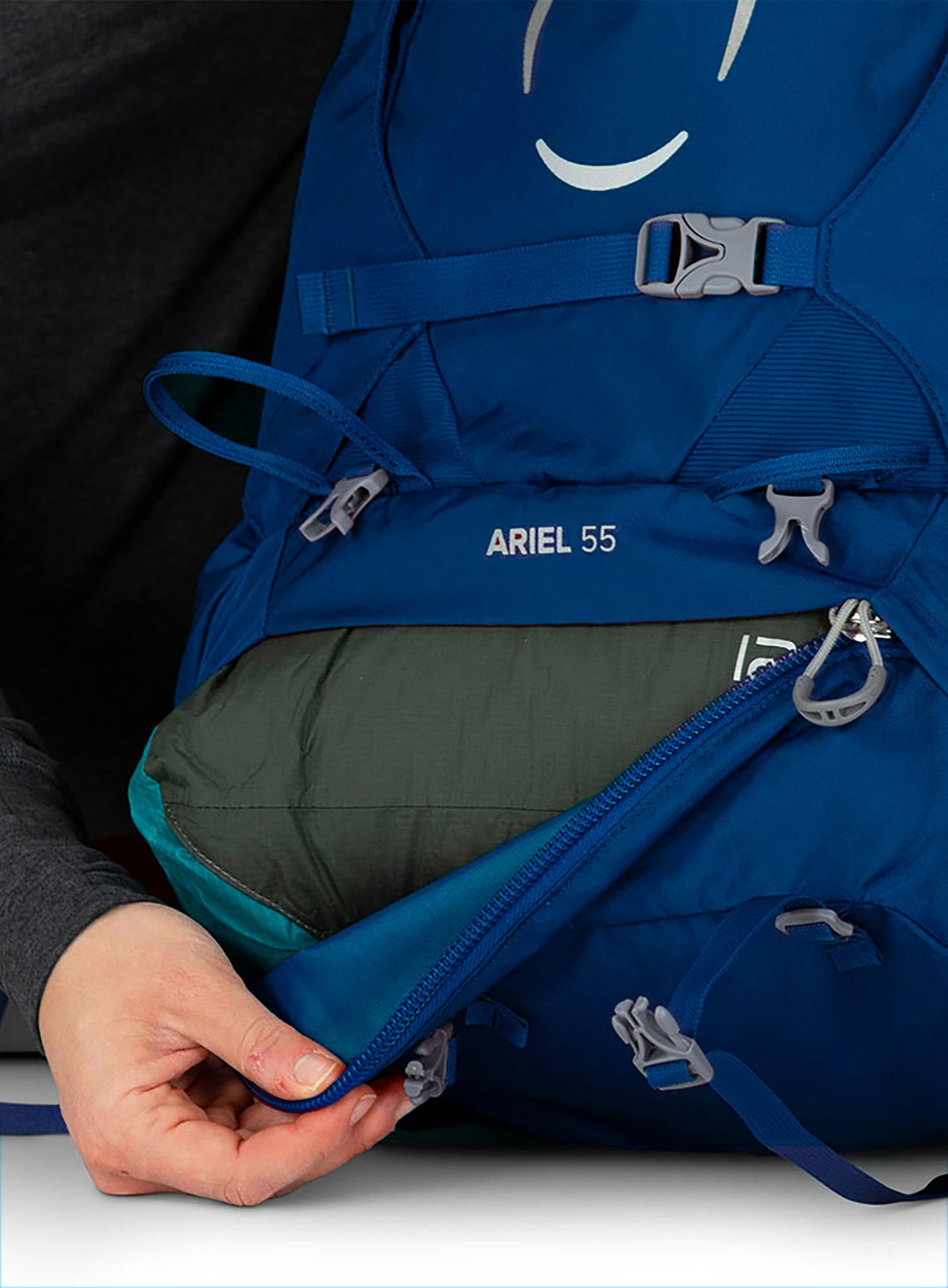 Ženski trekking ruksak Osprey Ariel 55 - ceramic blue