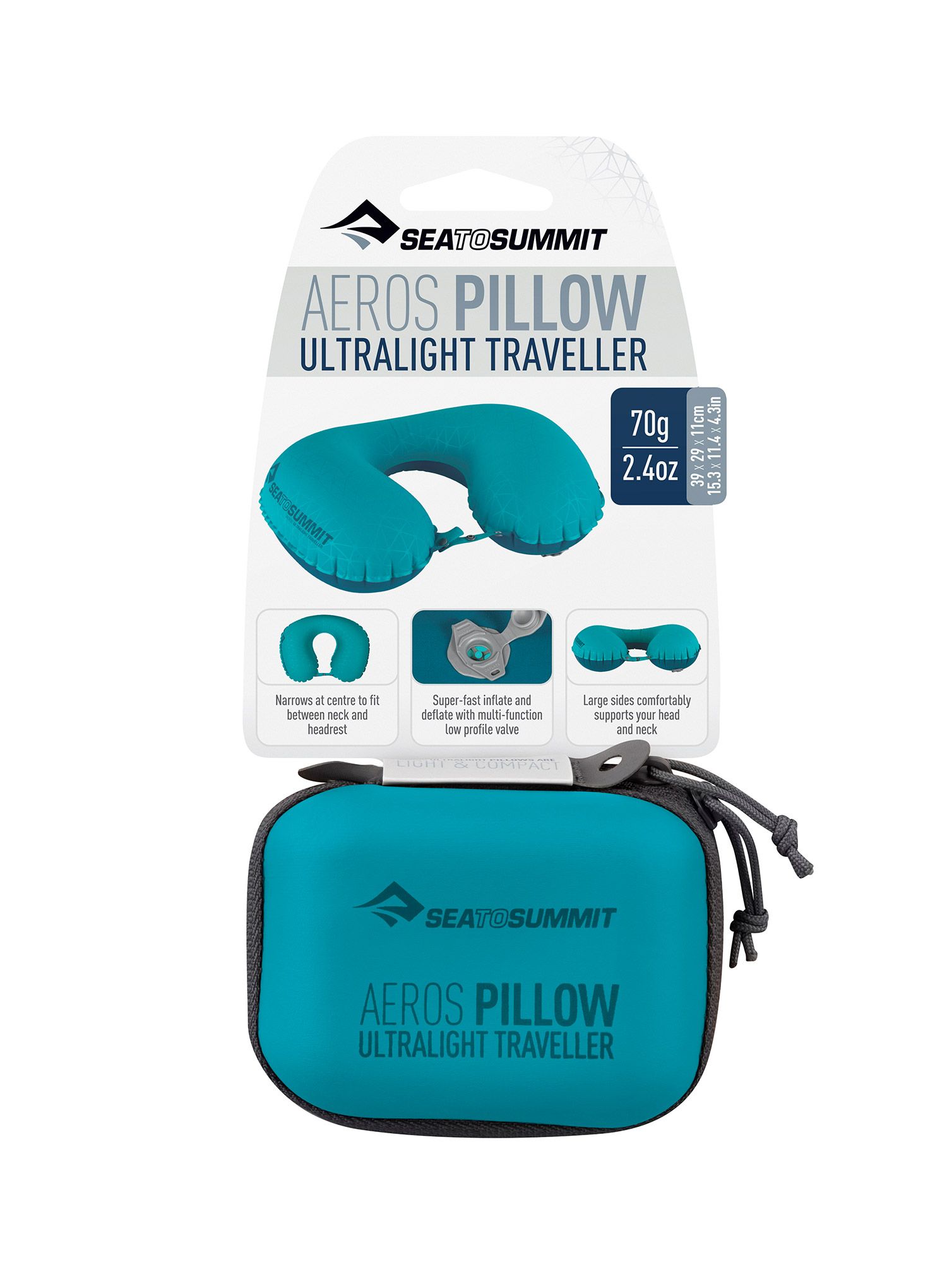 Putni jastuk Sea To Summit Aeros Ultralight Pillow Traveller - aqua