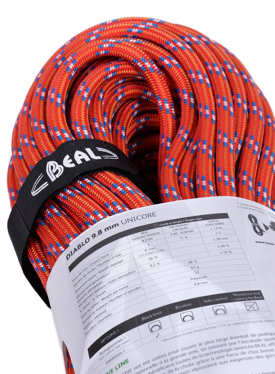 Uže za penjanje Beal Diablo 9,8 mm 60 m Unicore - red