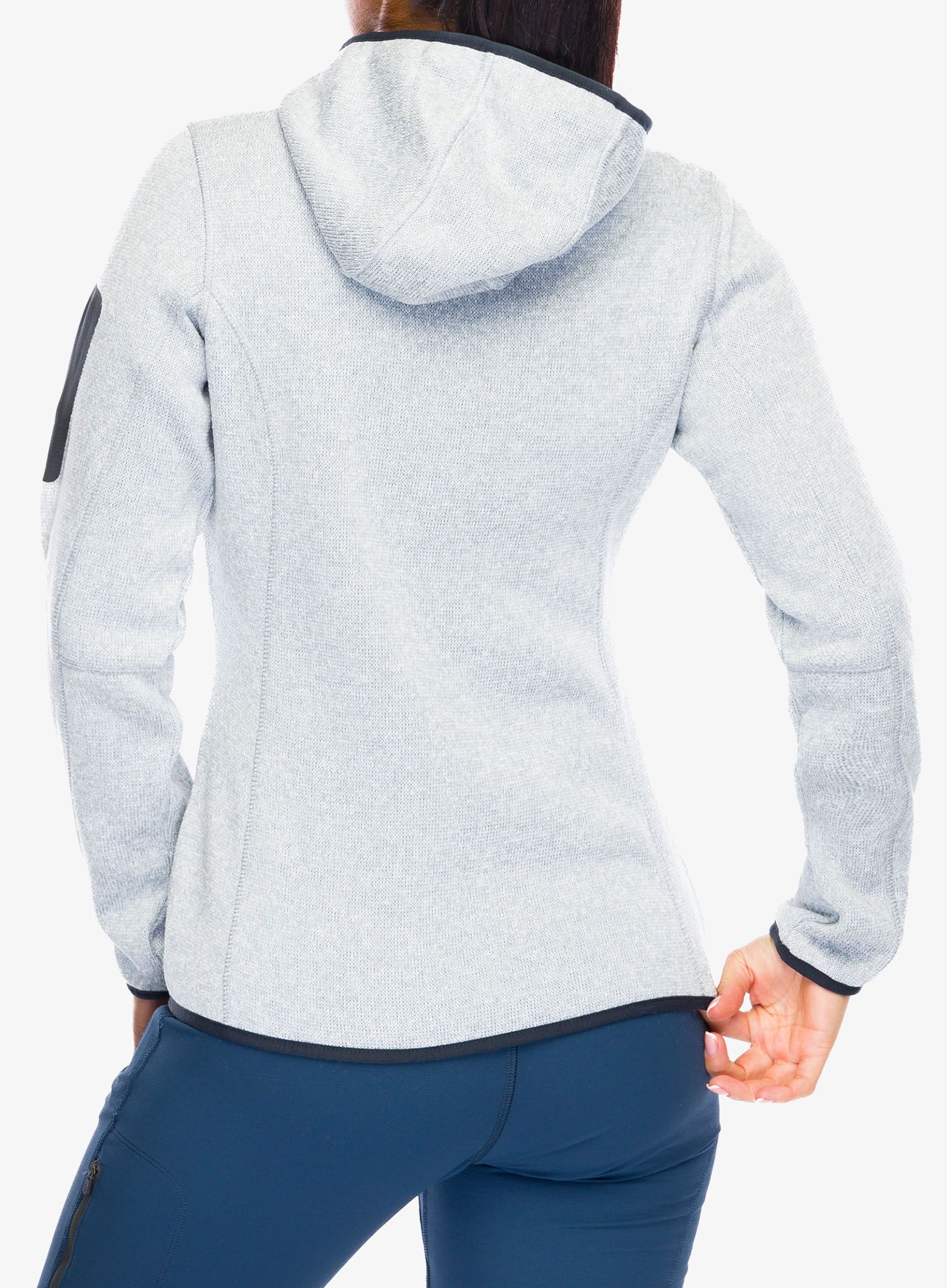 Ženska jakna od flisa CMP Londra Fix Hood Jacket Knitted - alluminio/antracite
