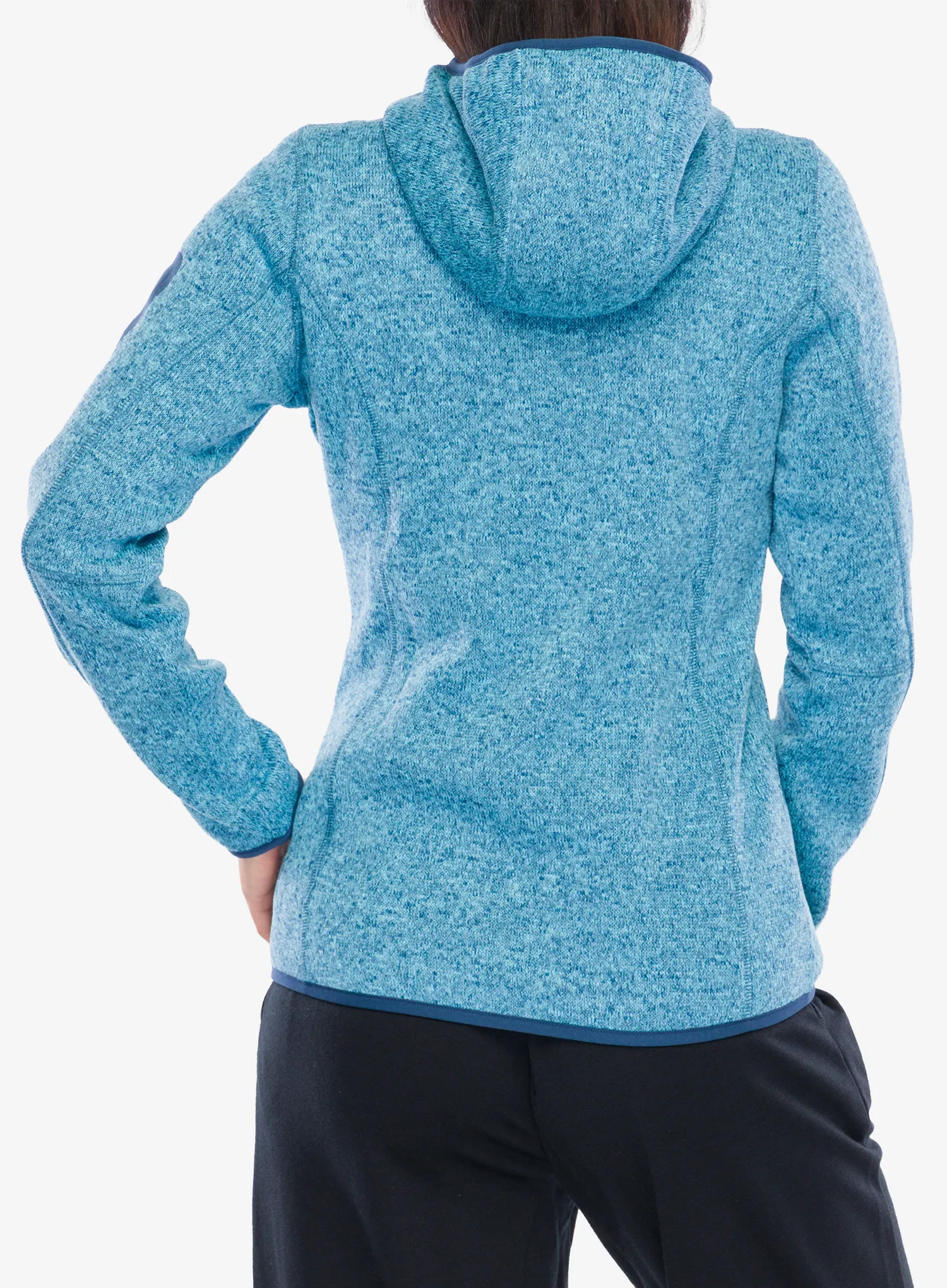 Ženska jakna od flisa CMP Londra Fix Hood Jacket Knitted - topazio/blue ink