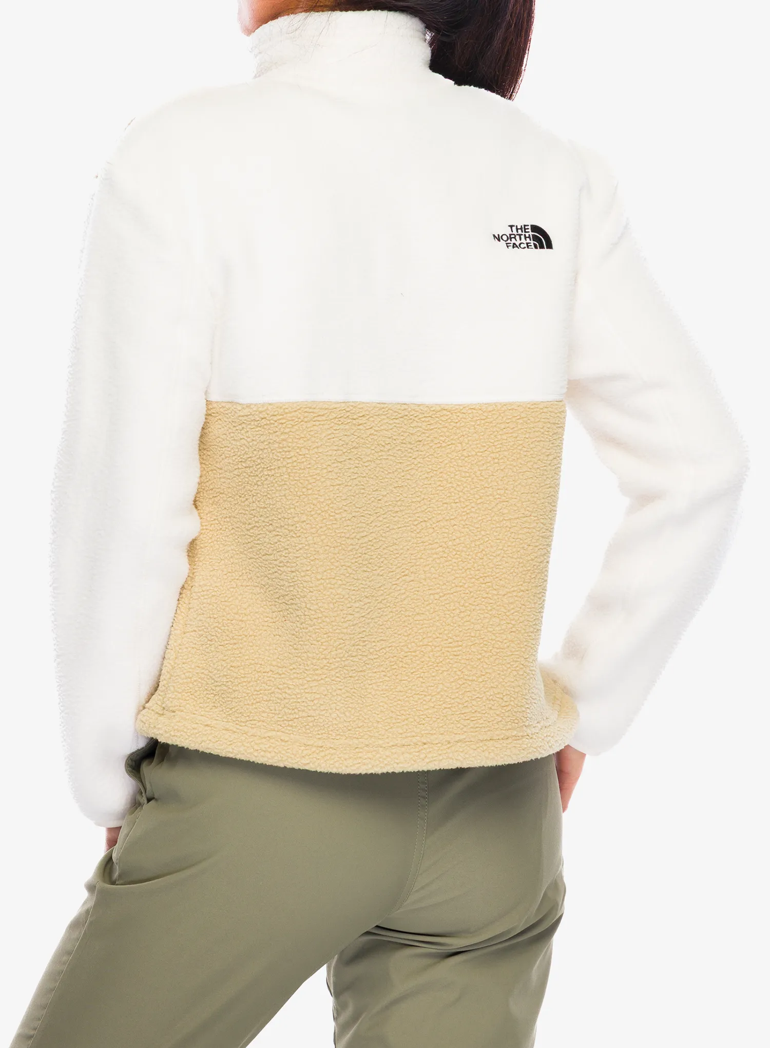 Ženska jakna od flisa The North Face Yumiori 1/4 Zip - khaki stone/white dune