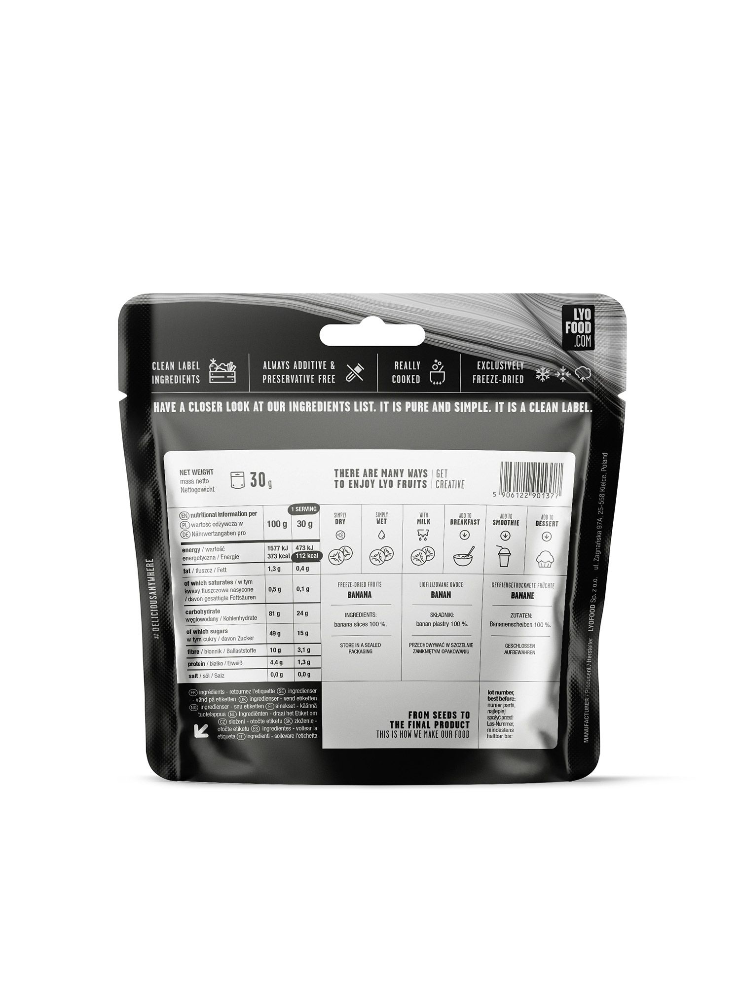 Međuobrok LYOFOOD Freeze-dried banana 30g