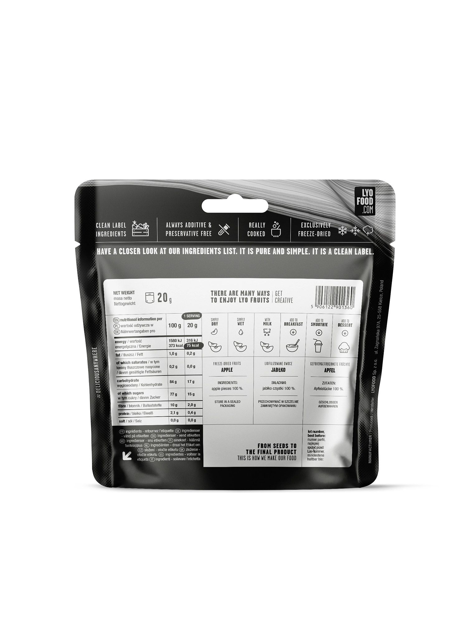 Međuobrok LYOFOOD Freeze-dried apple 20g