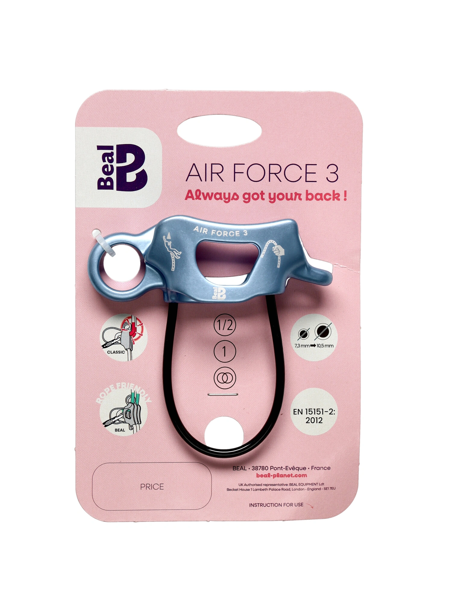 Spravica za osiguranje i spuštanje Beal Air Force 3 - blue/blue