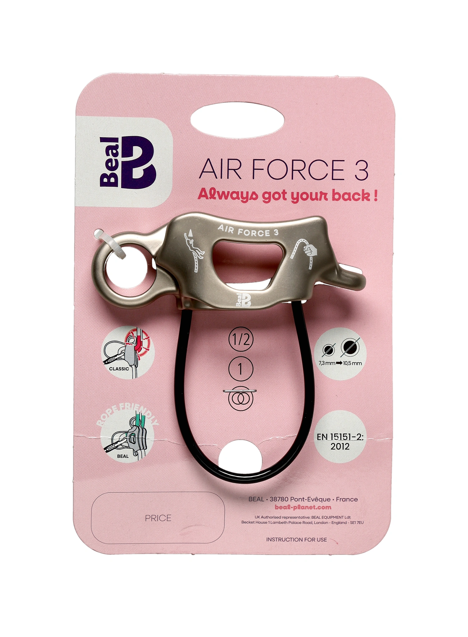 Spravica za osiguranje i spuštanje Beal Air Force 3 - stone