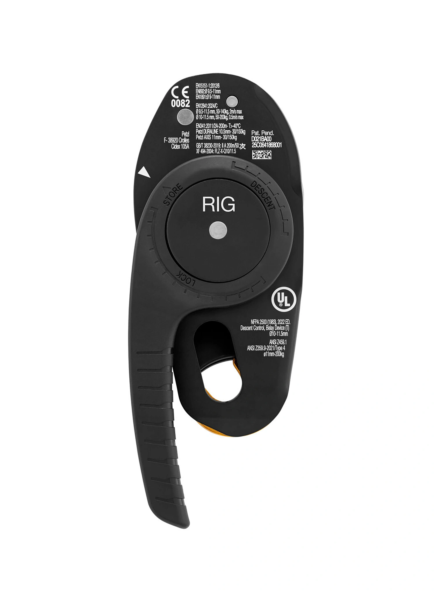 Spravica za spuštanje Petzl Rig - yellow/yellow