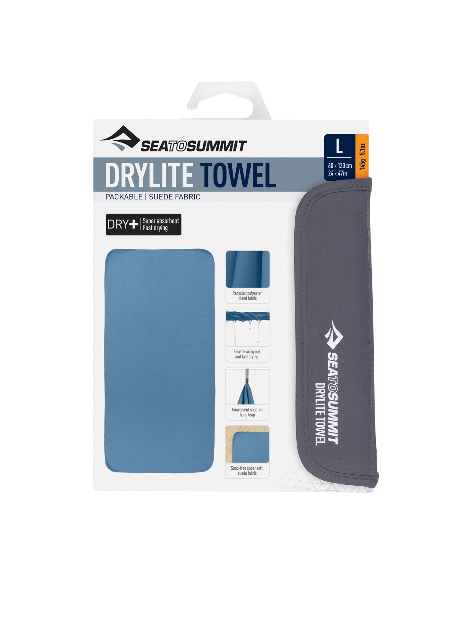 Brzosušeći ručnik Sea To Summit DryLite Towel L - moonlight