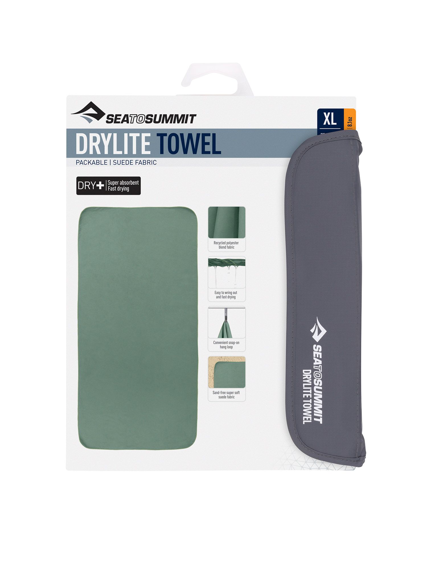 Brzosušeći ručnik Sea To Summit DryLite Towel XL - sage