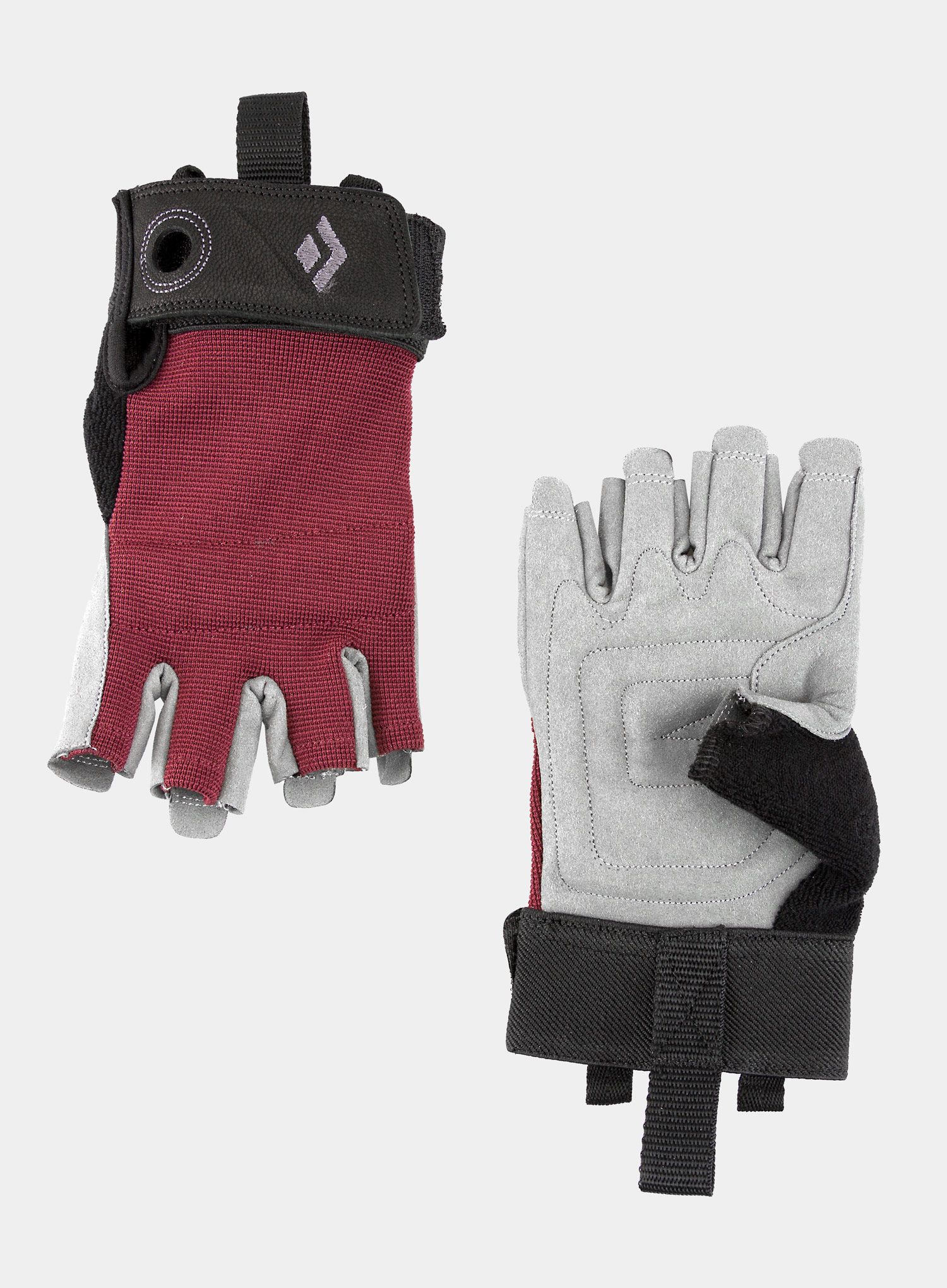 Rukavice via ferrata Black Diamond Crag Half-Finger Gloves - bordeaux