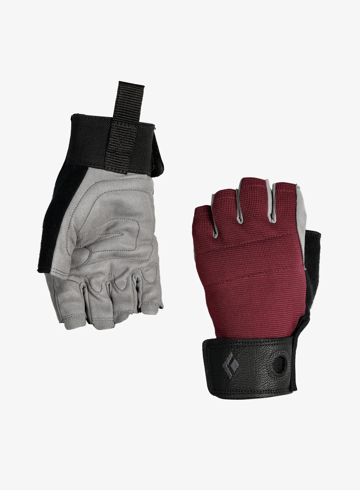 Rukavice via ferrata Black Diamond Crag Half-Finger Gloves - bordeaux