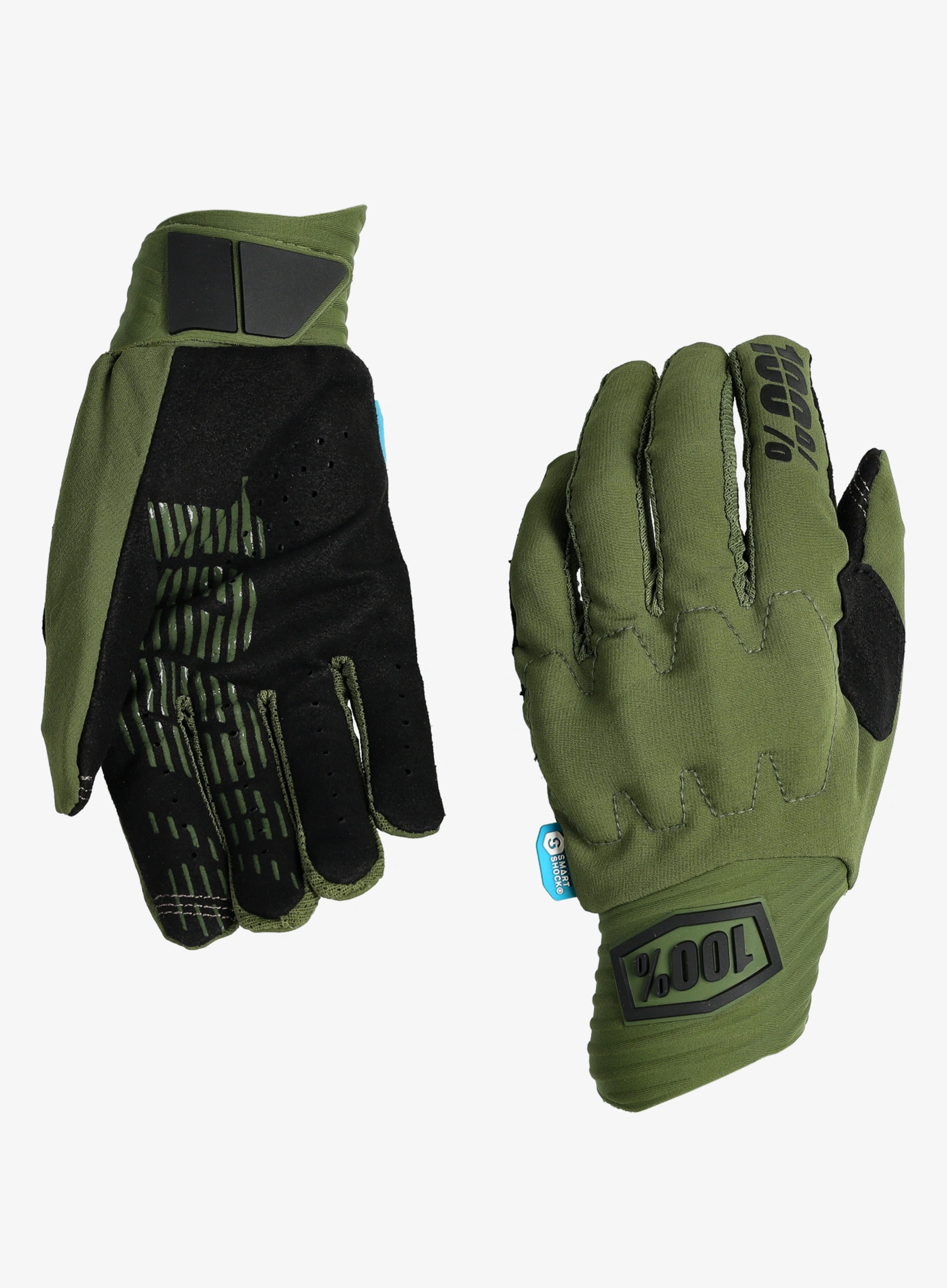 Biciklističke rukavice 100% Cognito Smart Shock - army green