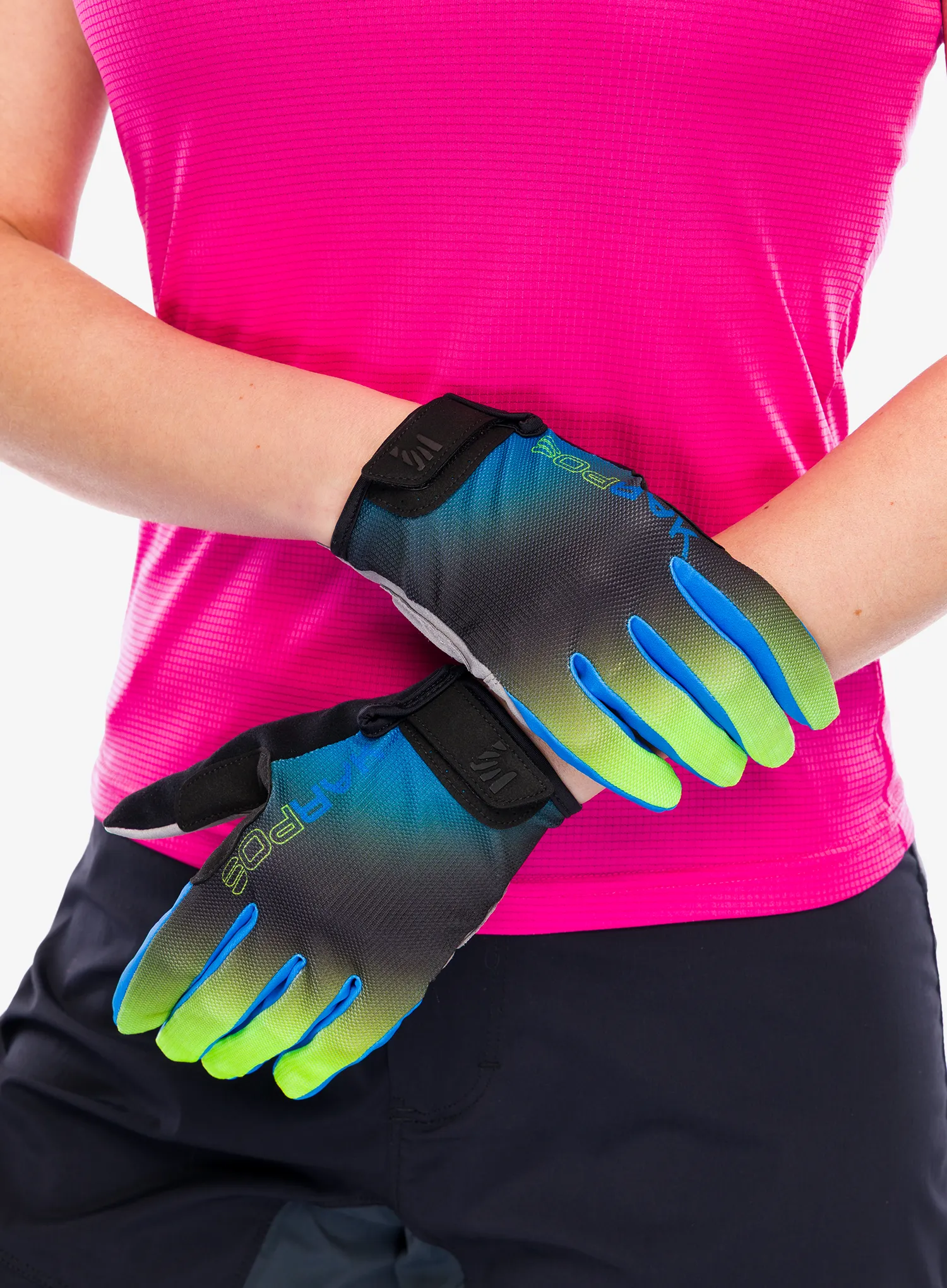 Biciklističke rukavice Karpos Federia Glove - indigo b/black/green fluo