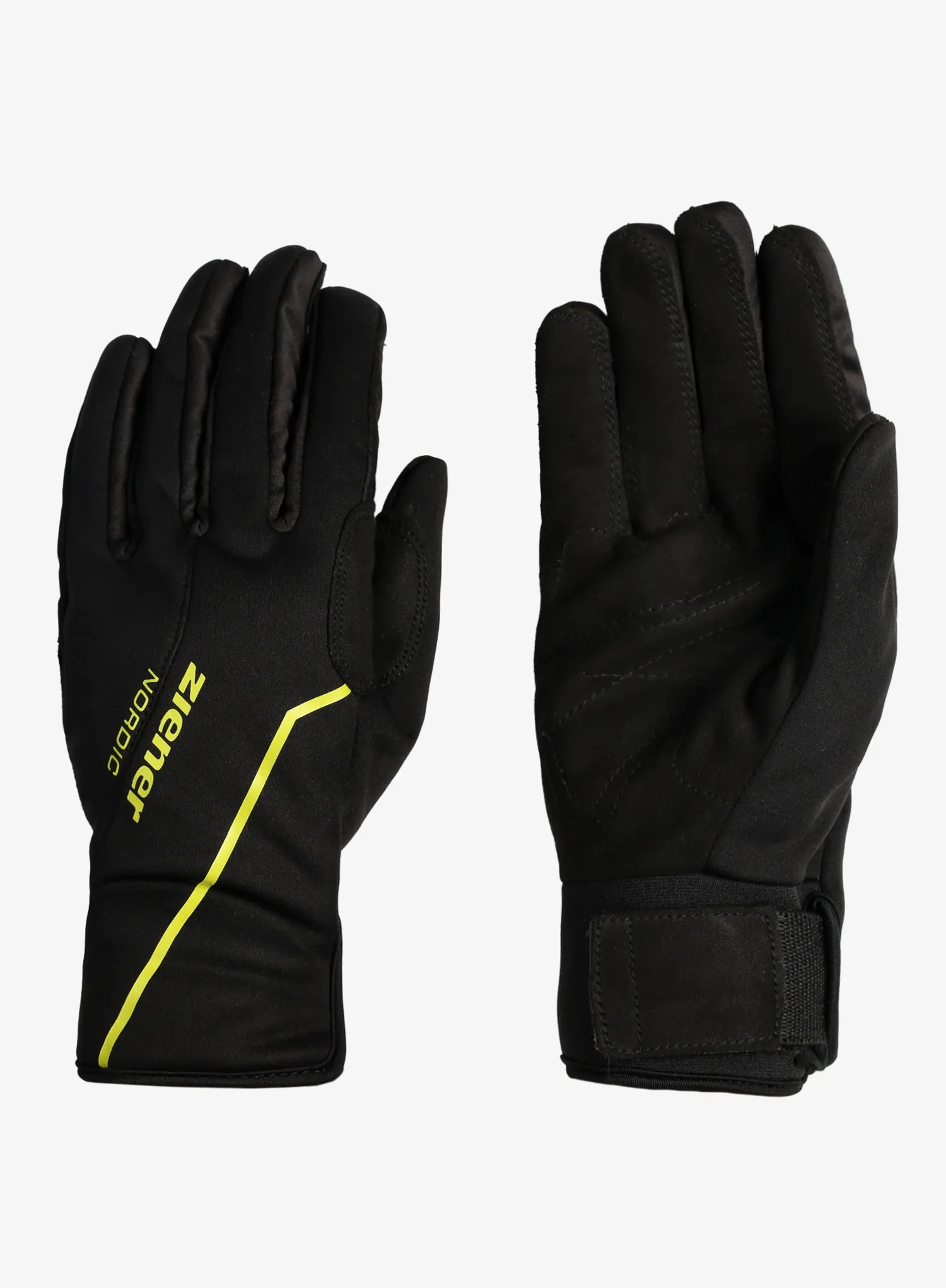 Softshell rukavice Ziener Ultimo PR - black/lime