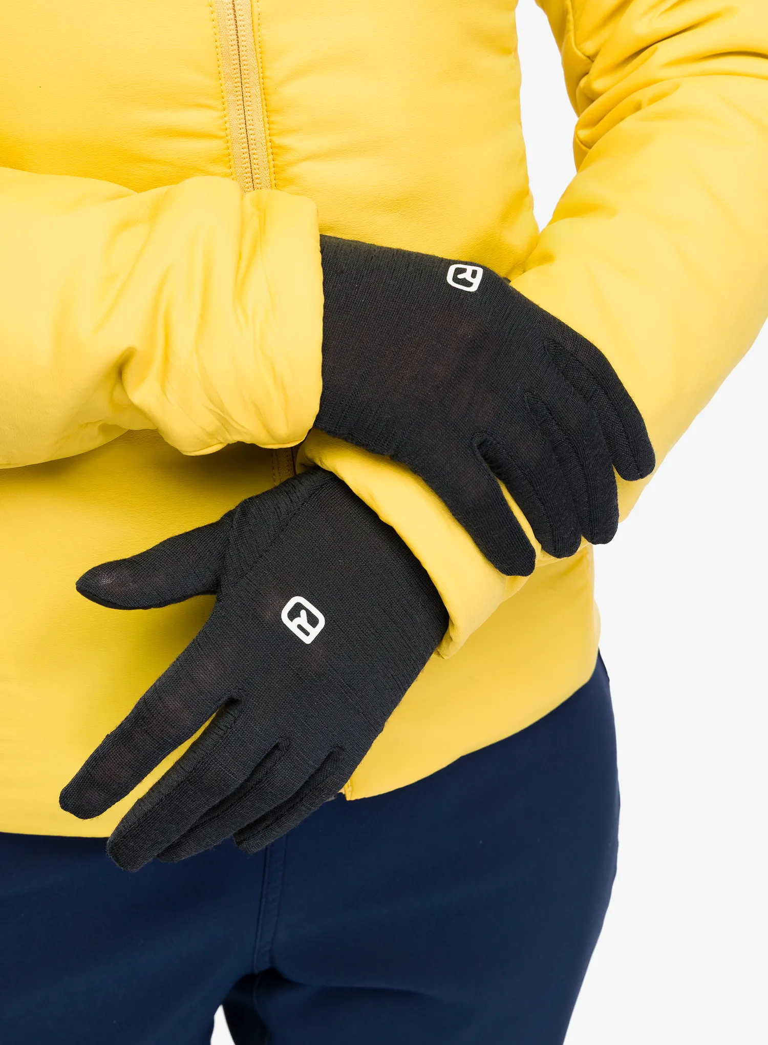 Ženske vunene rukavice Ortovox 185 Rock'N'Wool Glove Liner - black raven/black