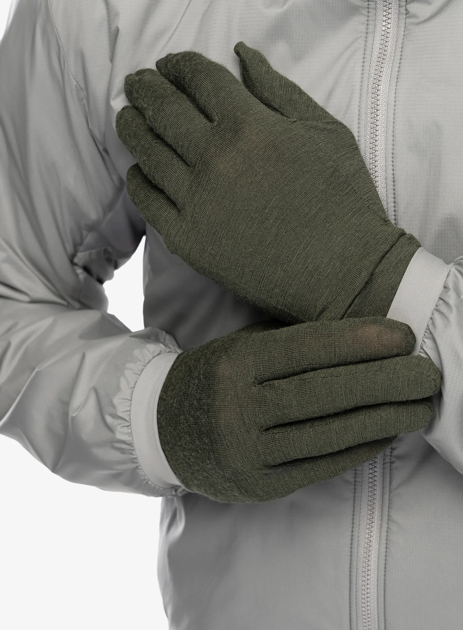 Vunene rukavice Salewa Cristallo Liner Gloves - dark olive