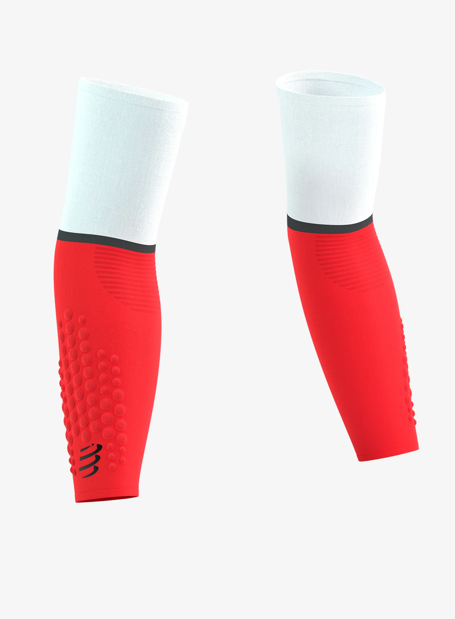 Kompresijske rukavi Compressport ArmForce Ultralight - white/fluo red