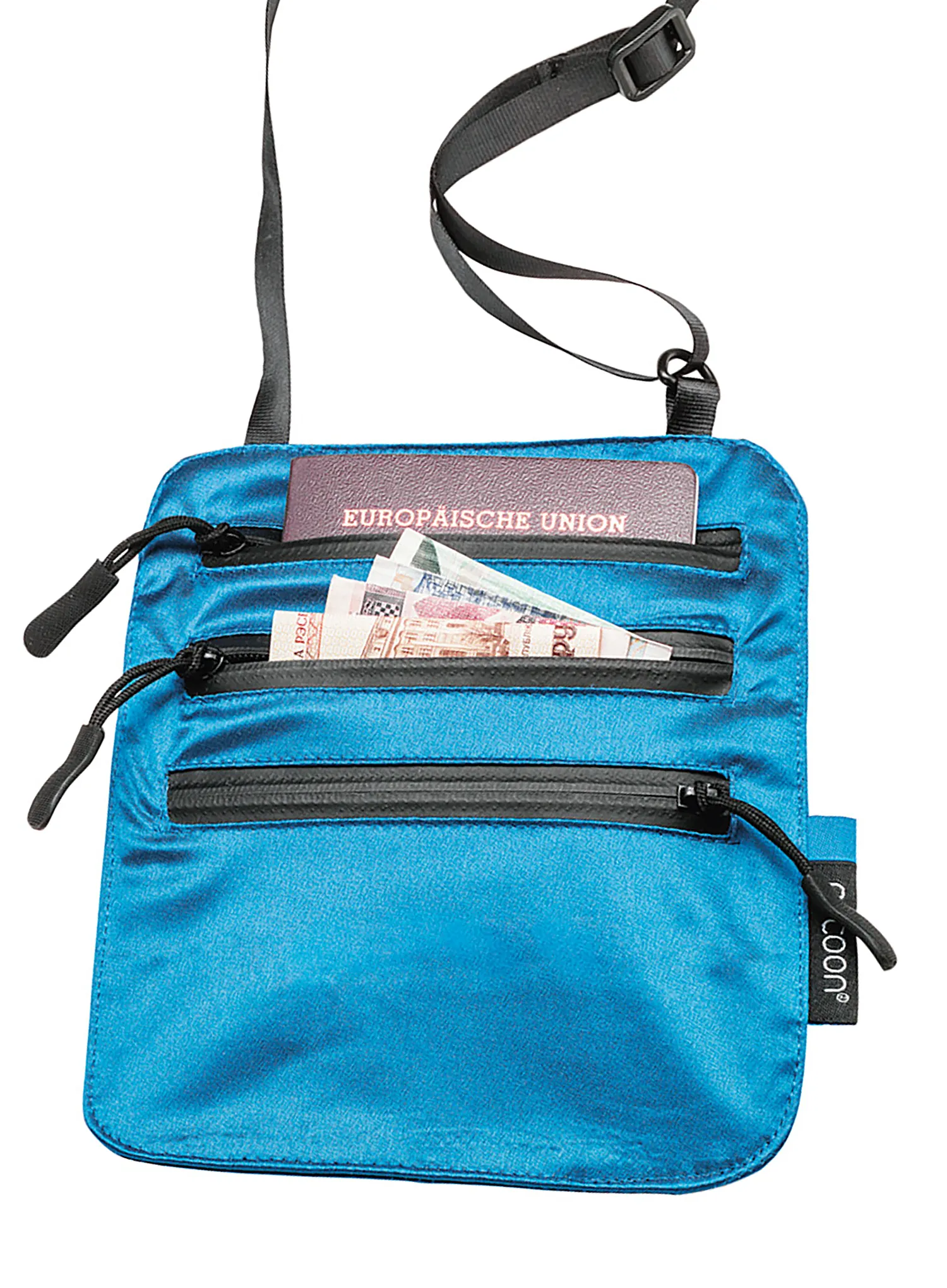 Torbica Cocoon Secret Neck Wallet - Silk - blue lagoon