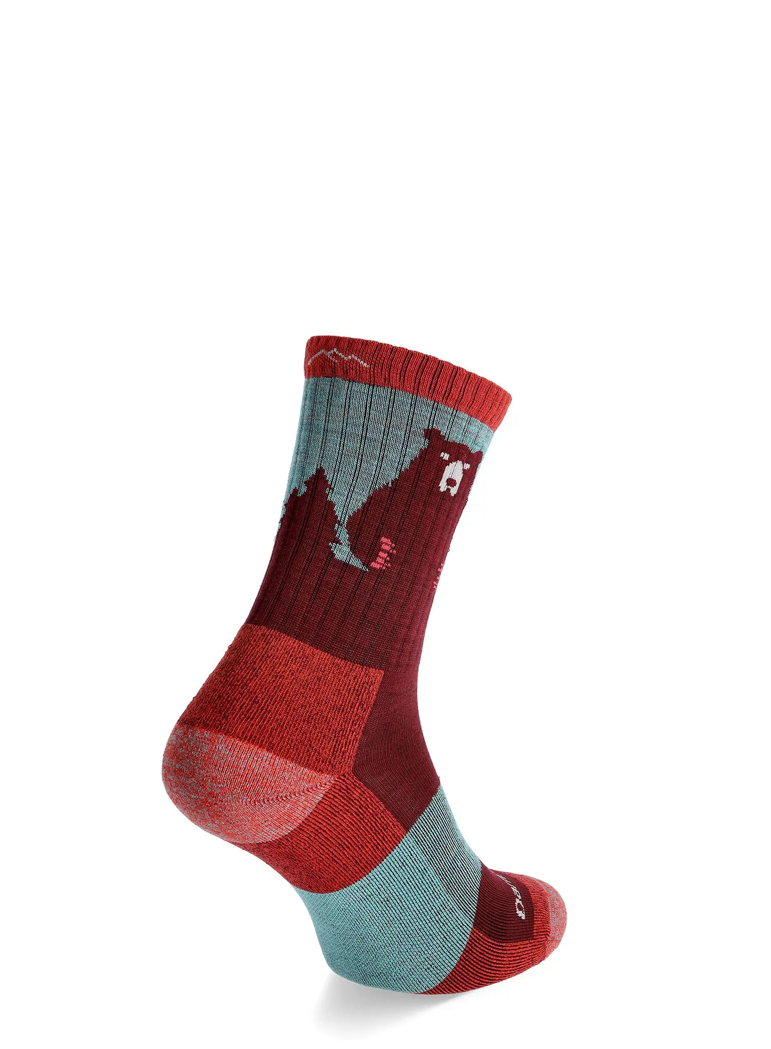 Ženske trekking čarape Darn Tough Bear Town Micro Crew Lightweight - burgundy