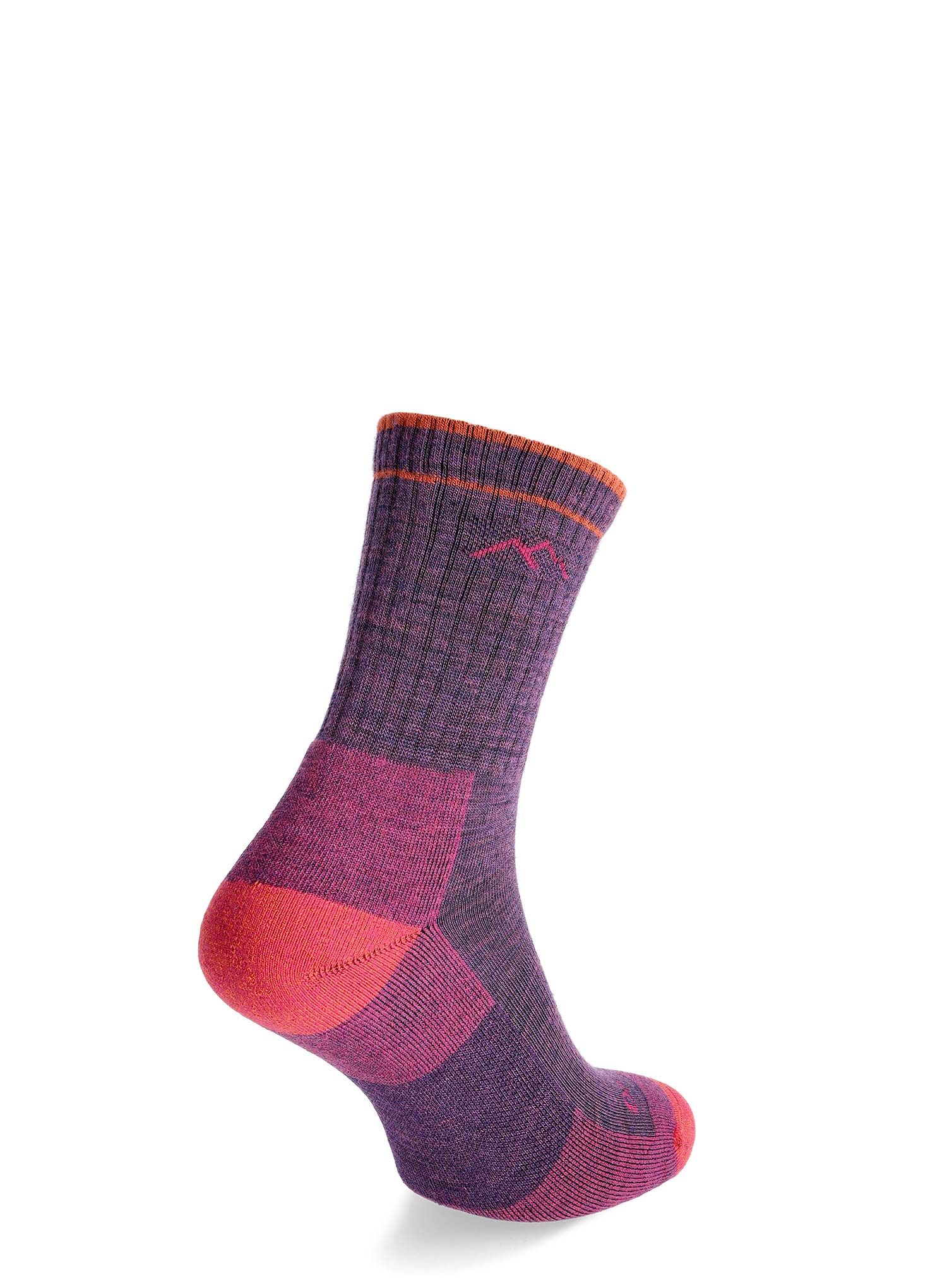 Ženske čarape Darn Tough Hiker Micro Crew Midweight with Cushion - plum heather