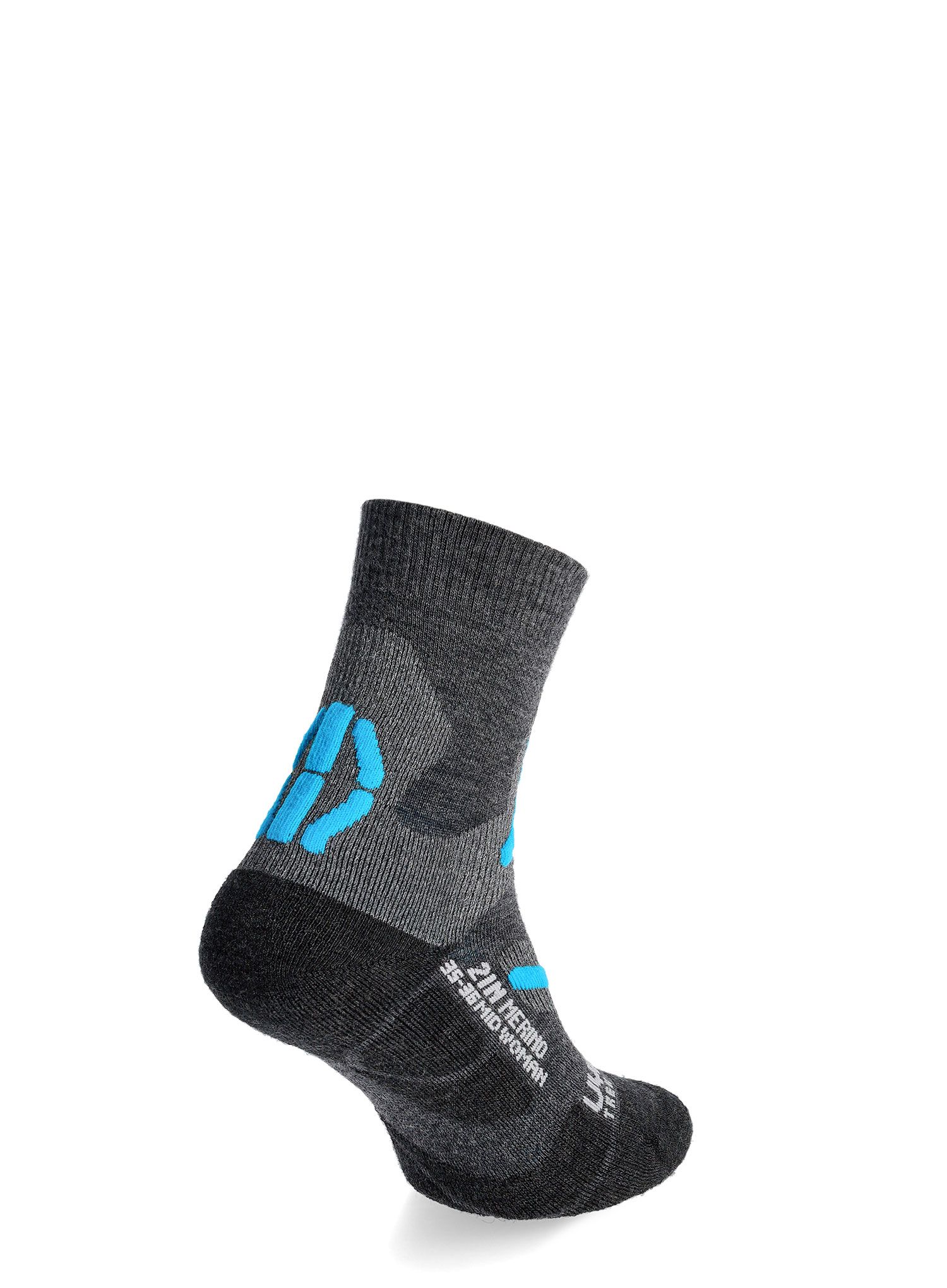 Ženske čarape UYN Trekking 2IN Merino Mid Socks - mid grey/turquoise