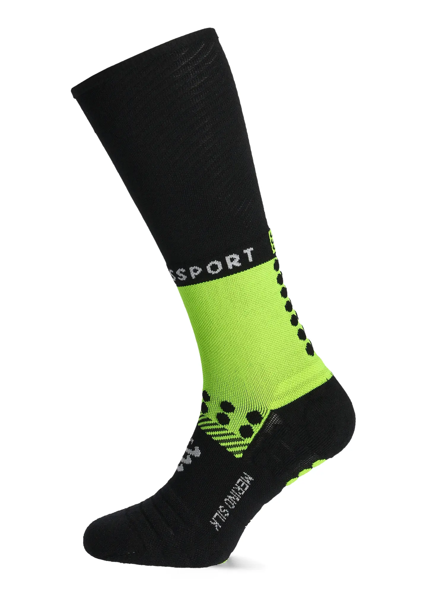 Čarape za trčanje Compressport Full Socks Winter Run - black/safe yellow