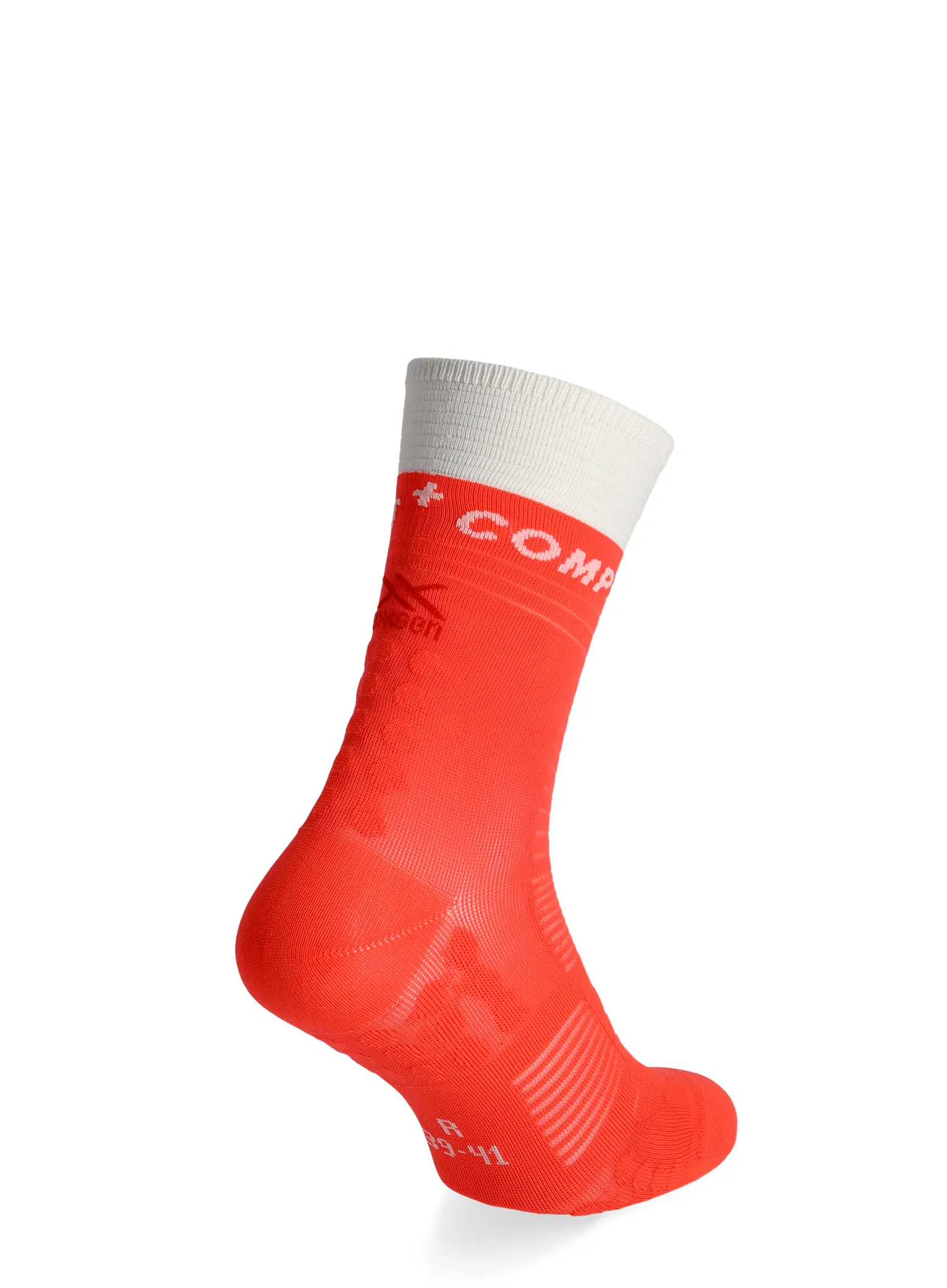 Čarape za trčanje Compressport Mid Compression Socks V2.0 - fluo red/white