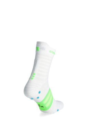 Čarape za trčanje Compressport Pro Racing v4.0 UL Run High - white/norse blue/neon green