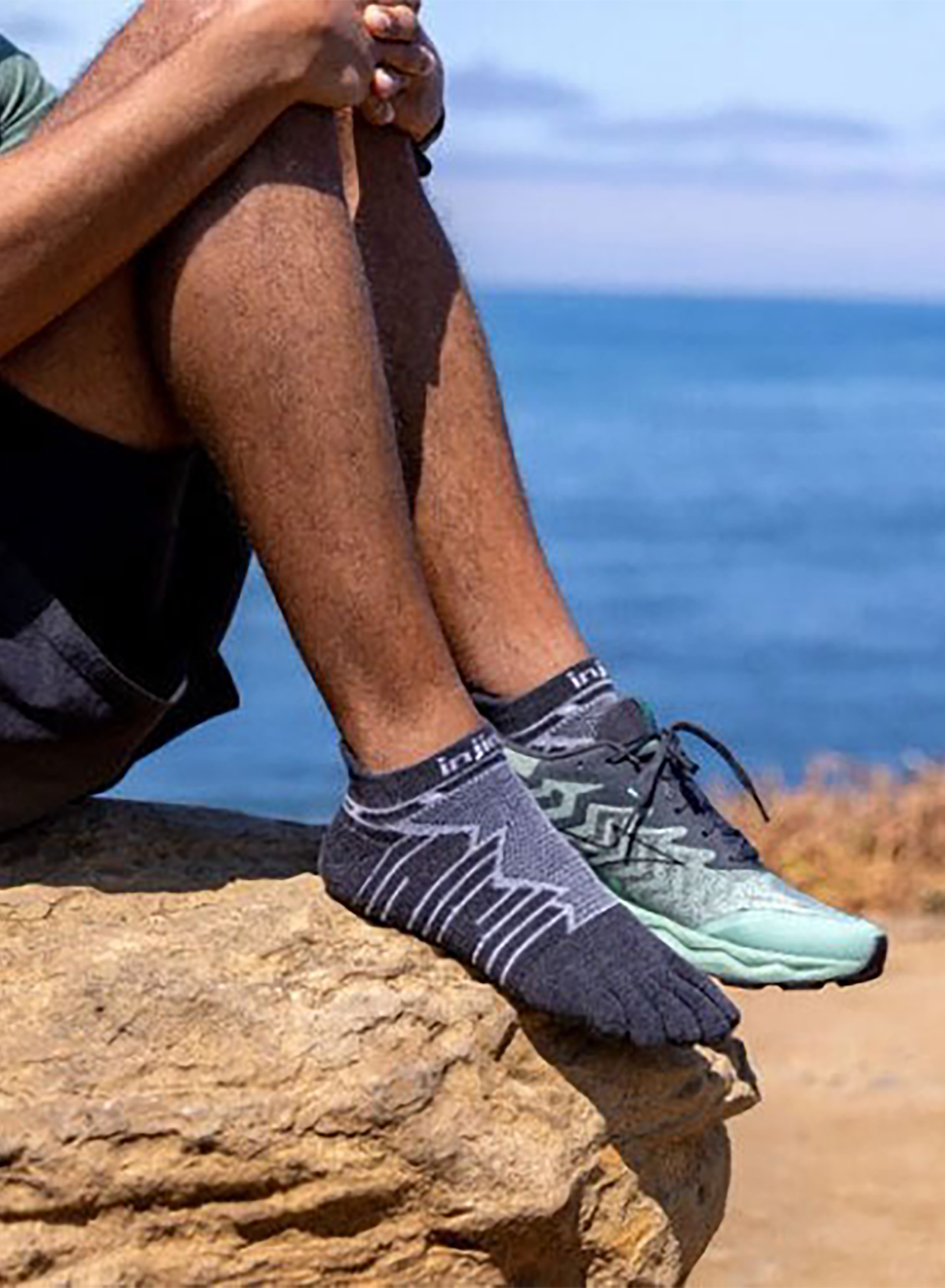 Čarape za trčanje Injinji Ultra Run No-Show Wool - slate/slate
