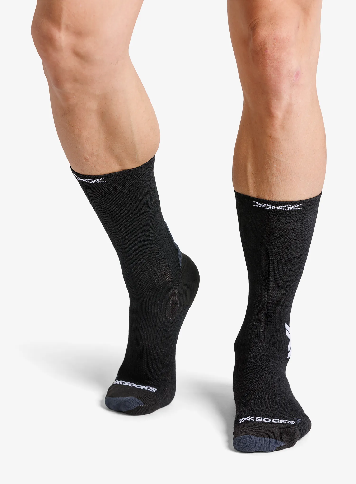 Čarape za trčanje X-Socks Run Discover Merino Crew - x black/light grey