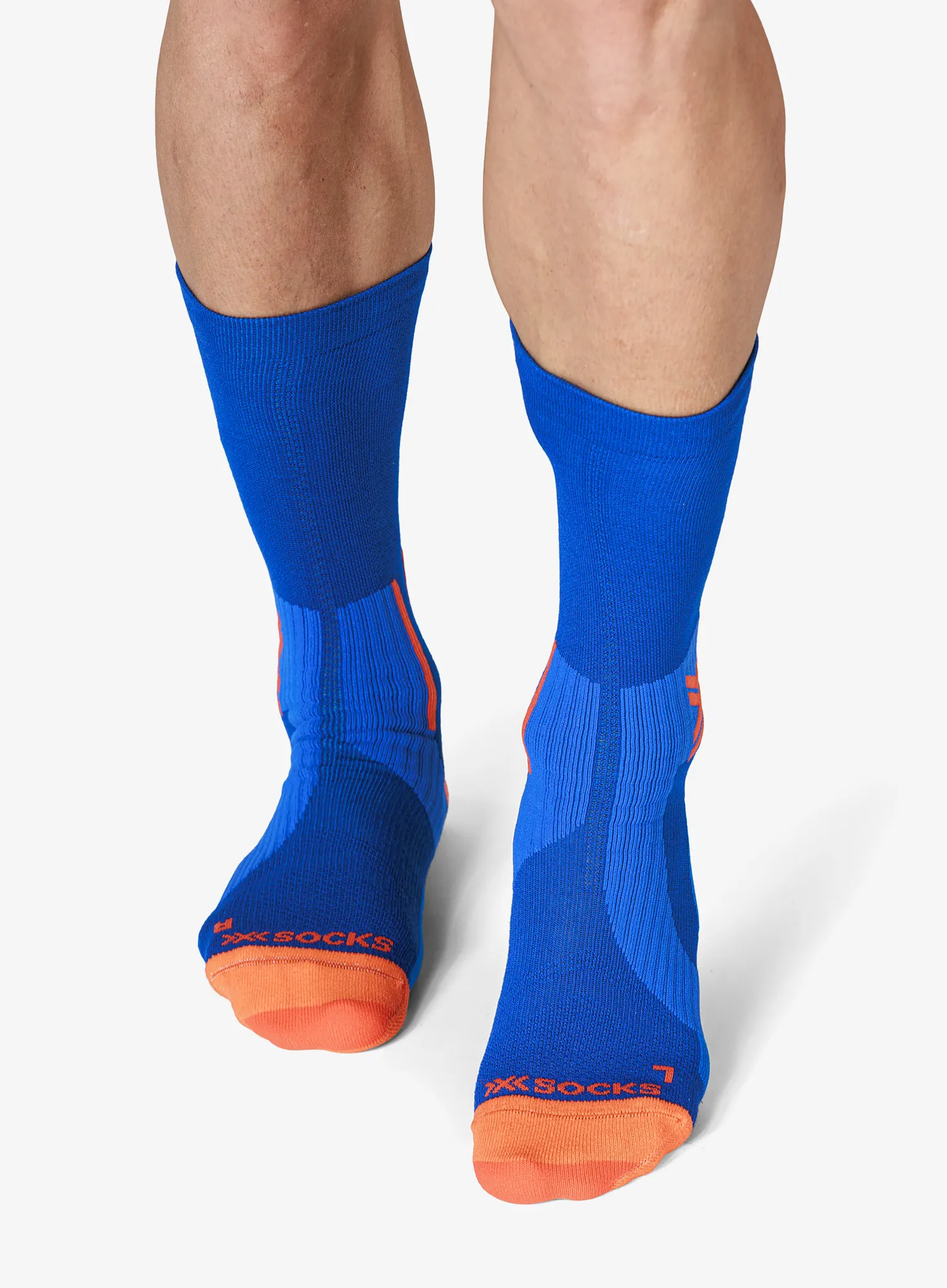 Čarape za trčanje X-Socks Run Perform Warm Crew - twyce blue/orange