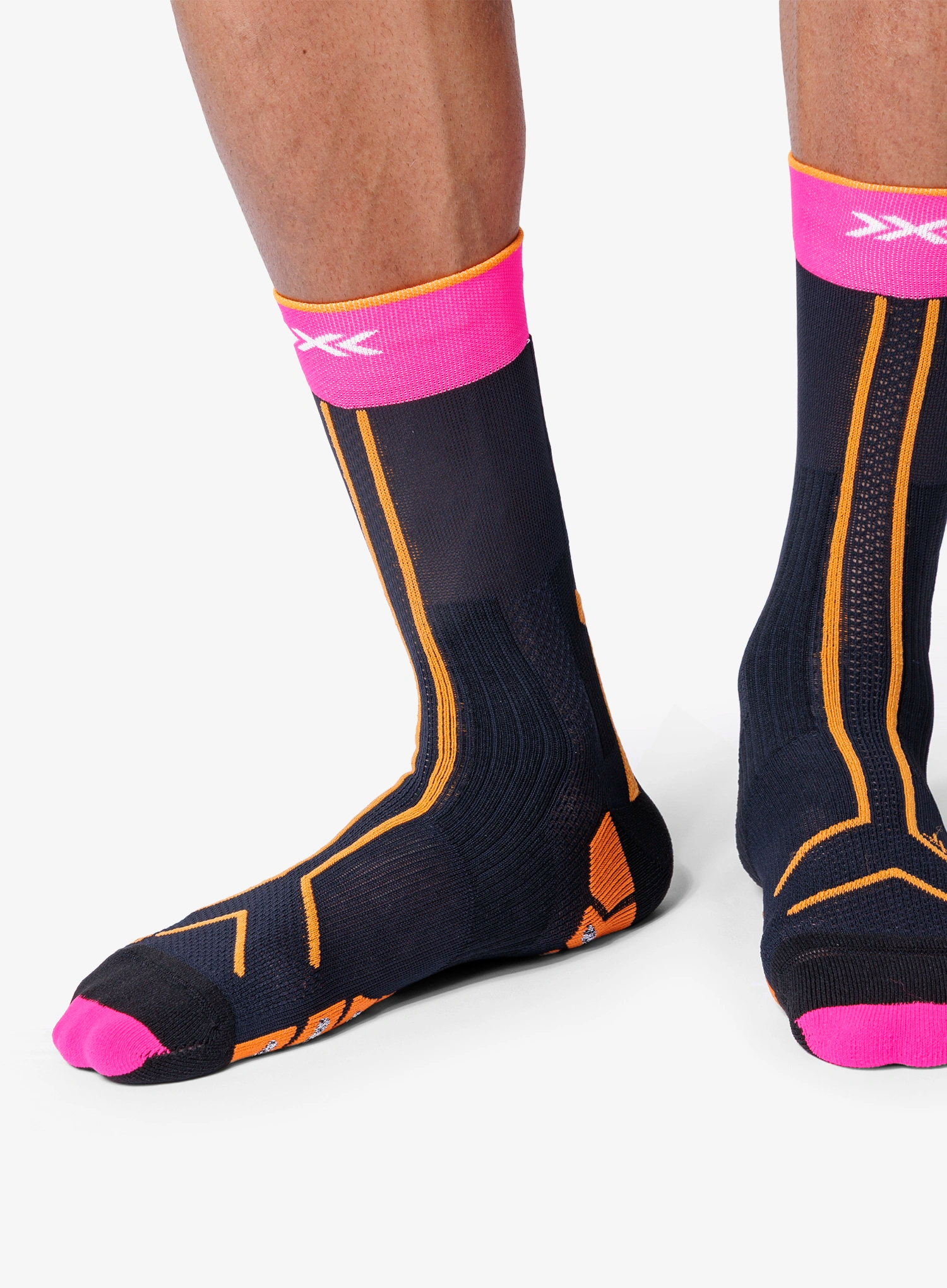 Čarape za trčanje X-Socks Trailrun Terraskin Expert Crew - x black/fluo pink/blazing org