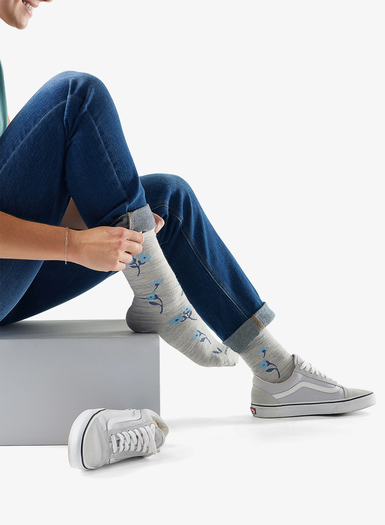 Ženske merino čarape Smartwool Everyday Garden Gala Crew Socks - ash