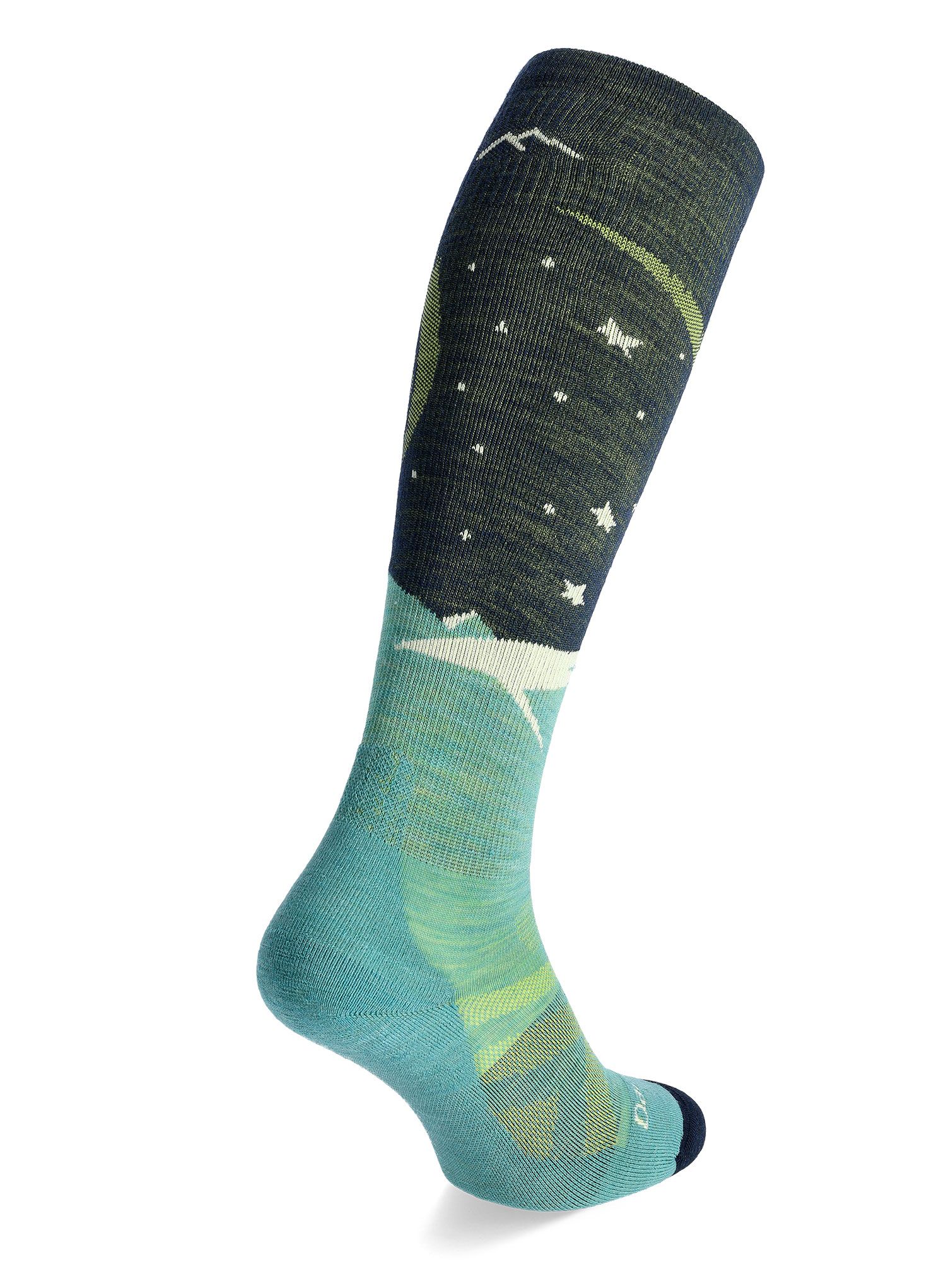 Ženske skijaške čarape Darn Tough Aurora OTC Lightweight with Cushion - aqua