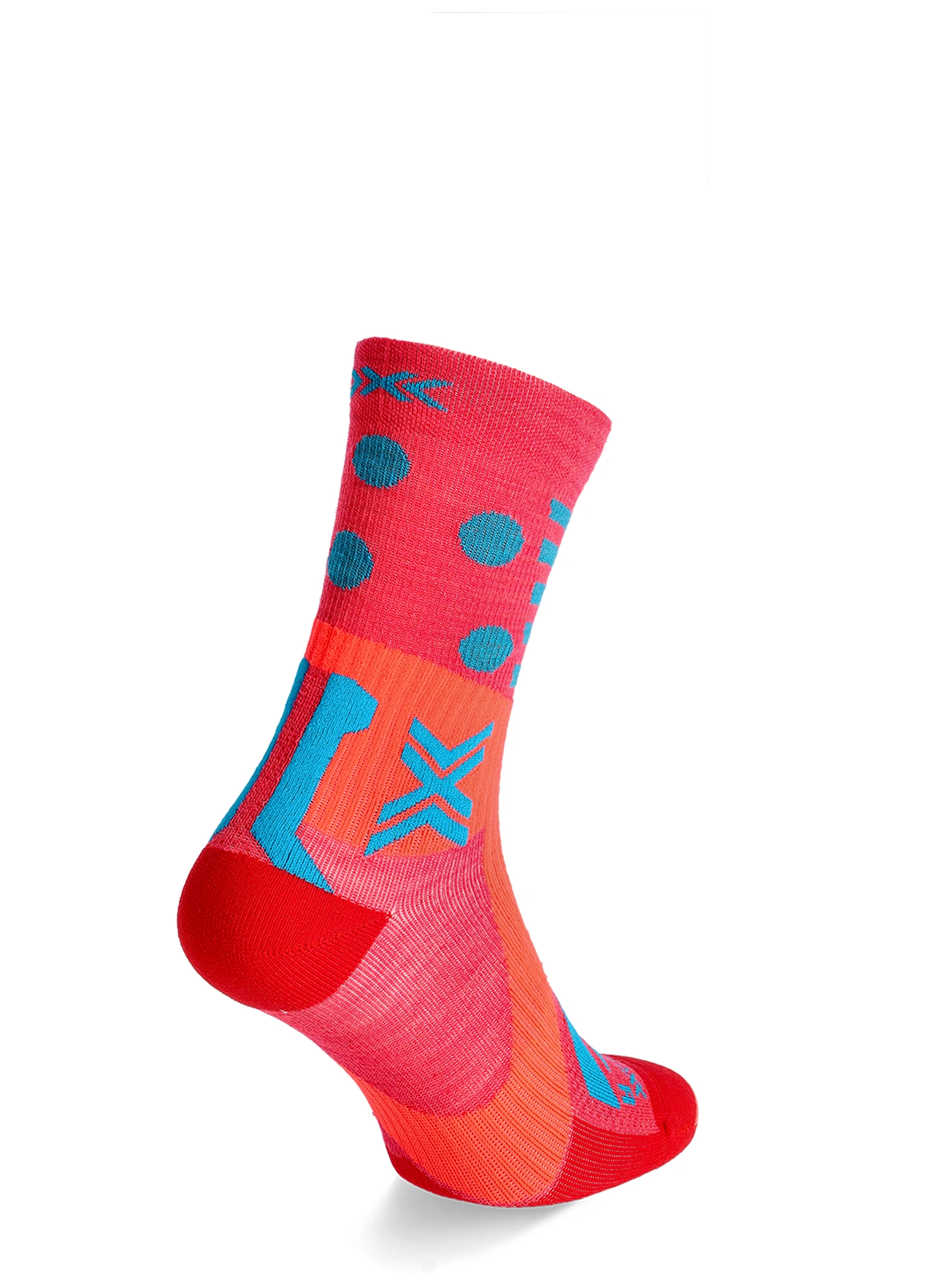 Biciklističke čarape X-Socks Gravel Perform Merino Crew - sunset/twyce blue