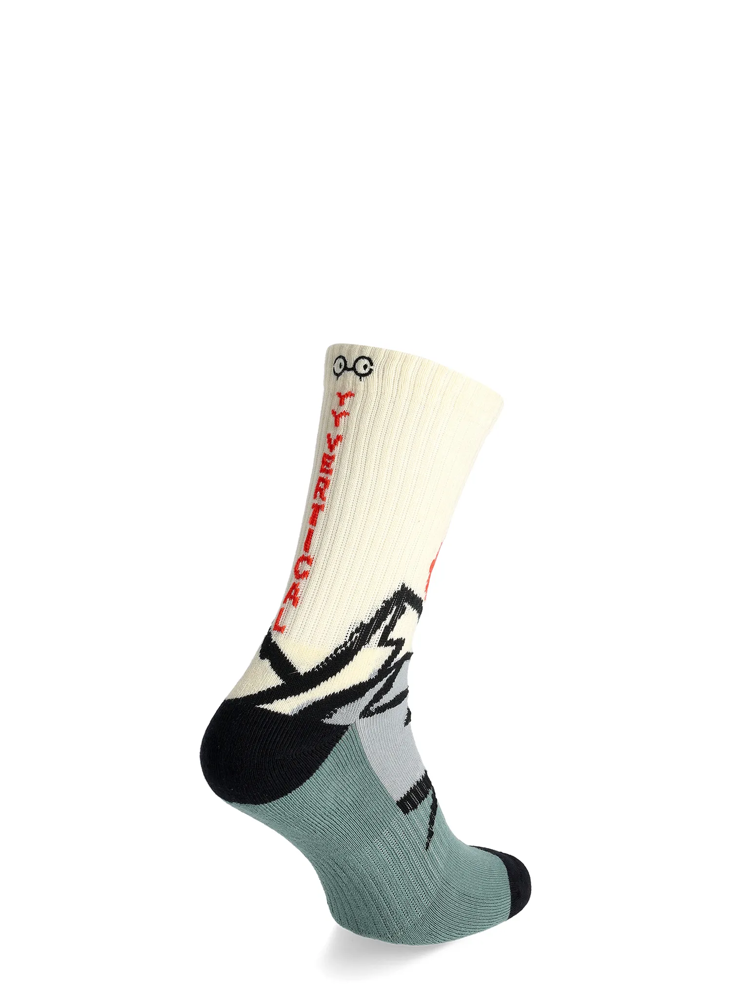 Čarape Y&Y Vertical Mountain Origins - cream/green