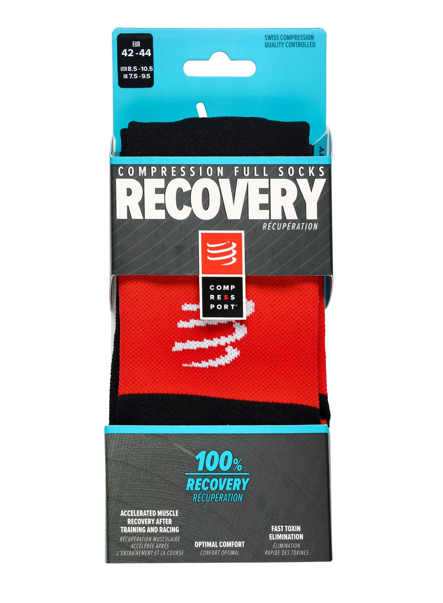 Kompresijske čarape za trčanje Compressport Full Socks Recovery - black