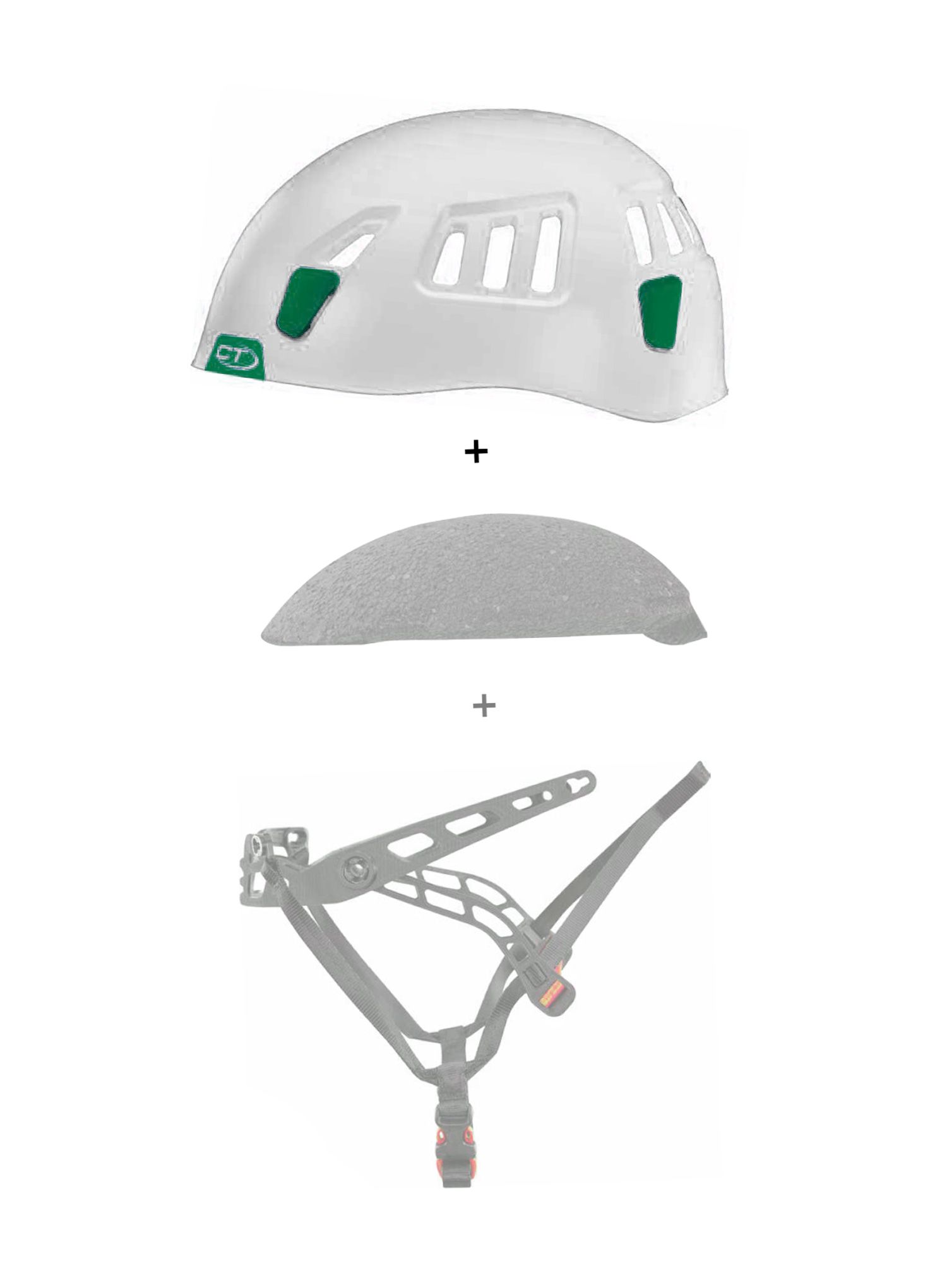 Jezgro kacige Climbing Technology/SKYLOTEC Moon External Shell - white/dark green