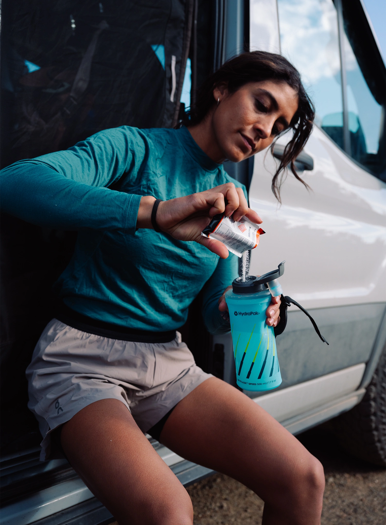 Mekana boca HydraPak Skyflask Speed 500 ml - malibu blue/blue